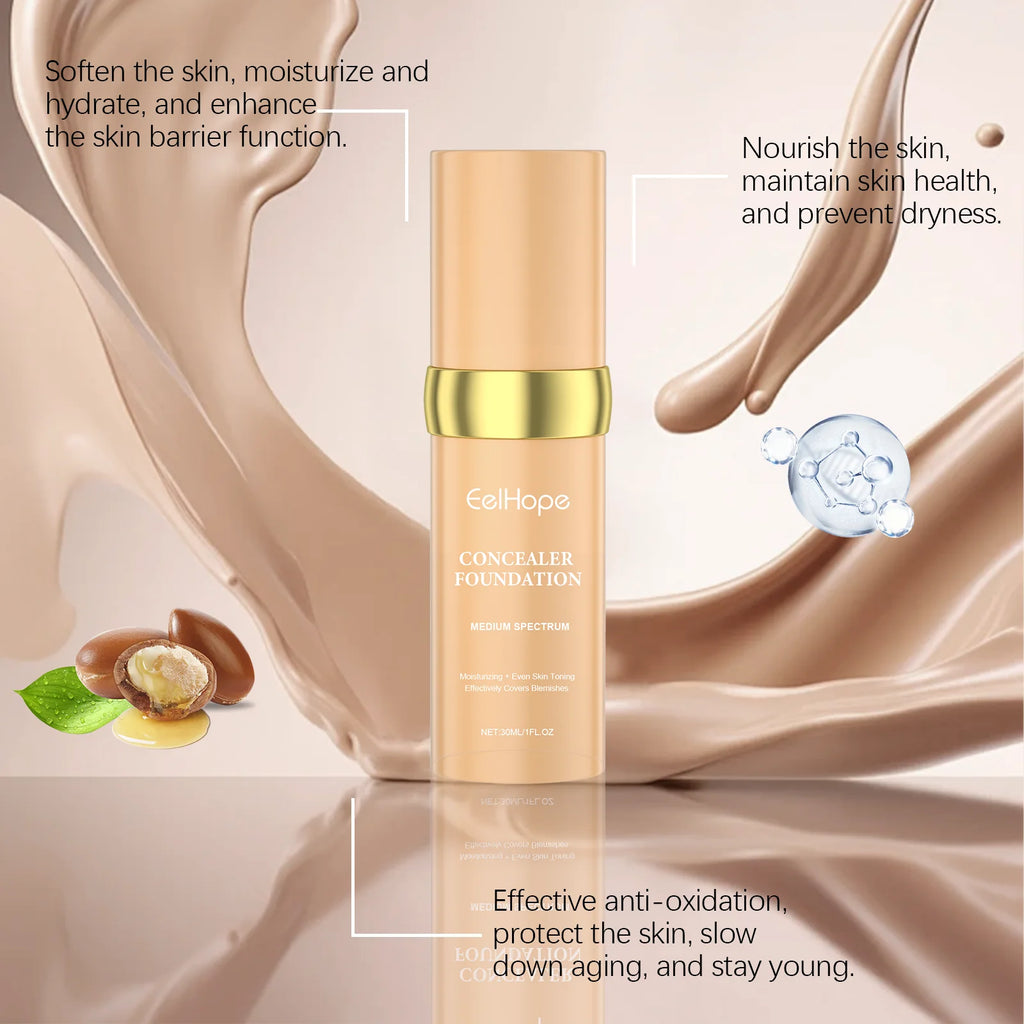 Eelhope Face Concealer Foundation Moisturizing Light Texture Refreshing Sweatproof Smude-proof Smoothing Face Foundation Oasis Select