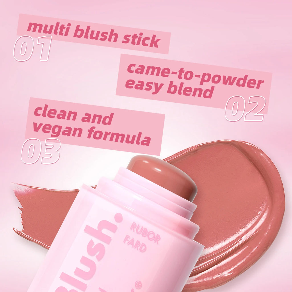 USHAS Cream Blush Stick – Dewy Glow, Waterproof & Long-Lasting