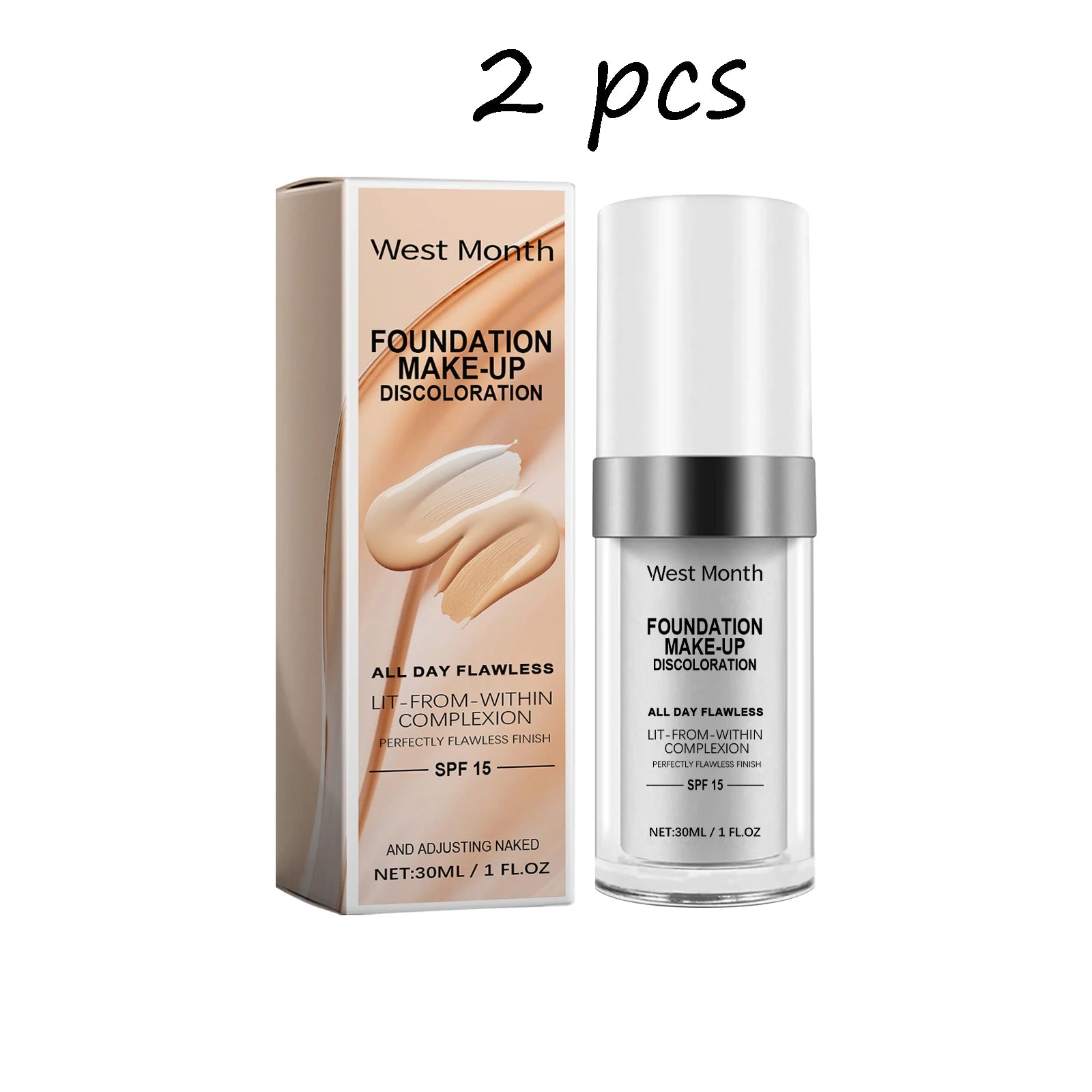 West Month Color Changing Foundation Full Coverage Concealer Foundation Long Lasting Makeup Waterproof Oil Control Matte Makeup Oasis Select buy 1 free 1 United States