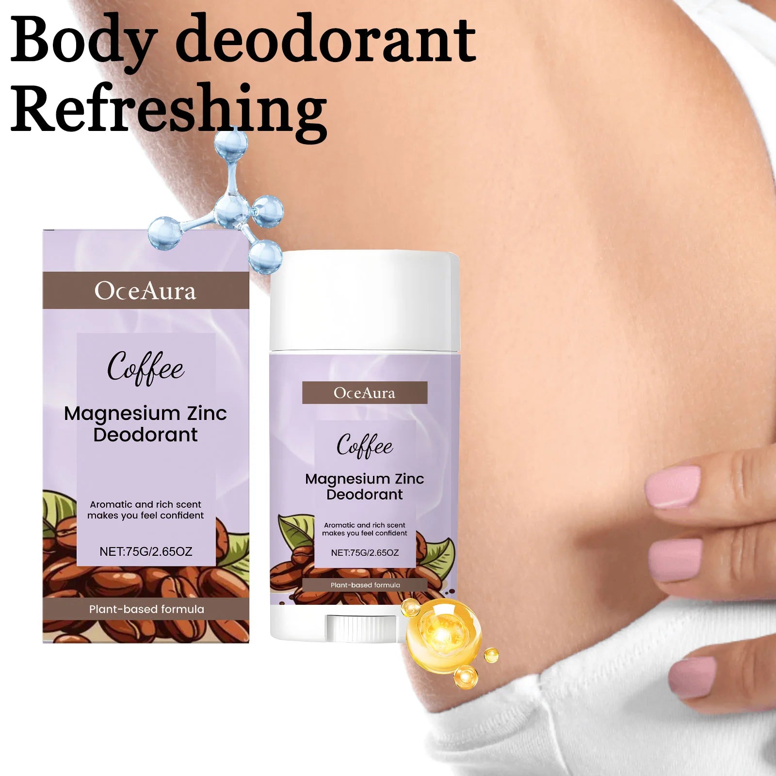 75g Body Deodorant Balm Stick Moisturizing Remove Sweat Odor Refreshing Non-greasy Anti-oxidants Body Deodorant Lotion Stick Oasis Select