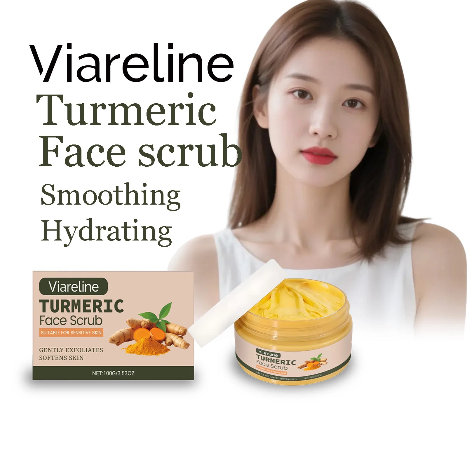 100G Turmeric Keratin Facial Scrub Gentle Cleaning Pore Exfoliating Dead Skin Enhance Smoothness Nourishing Softening Skin Scrub Oasis Select