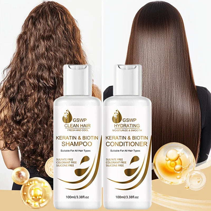 GSWP Keratin Biotin Shampoo & Conditioner, Moisturizes Hair & Scalp, Strengthens Hair,Deeply Cleanses and Moisturizes Hair.200ml Oasis Select