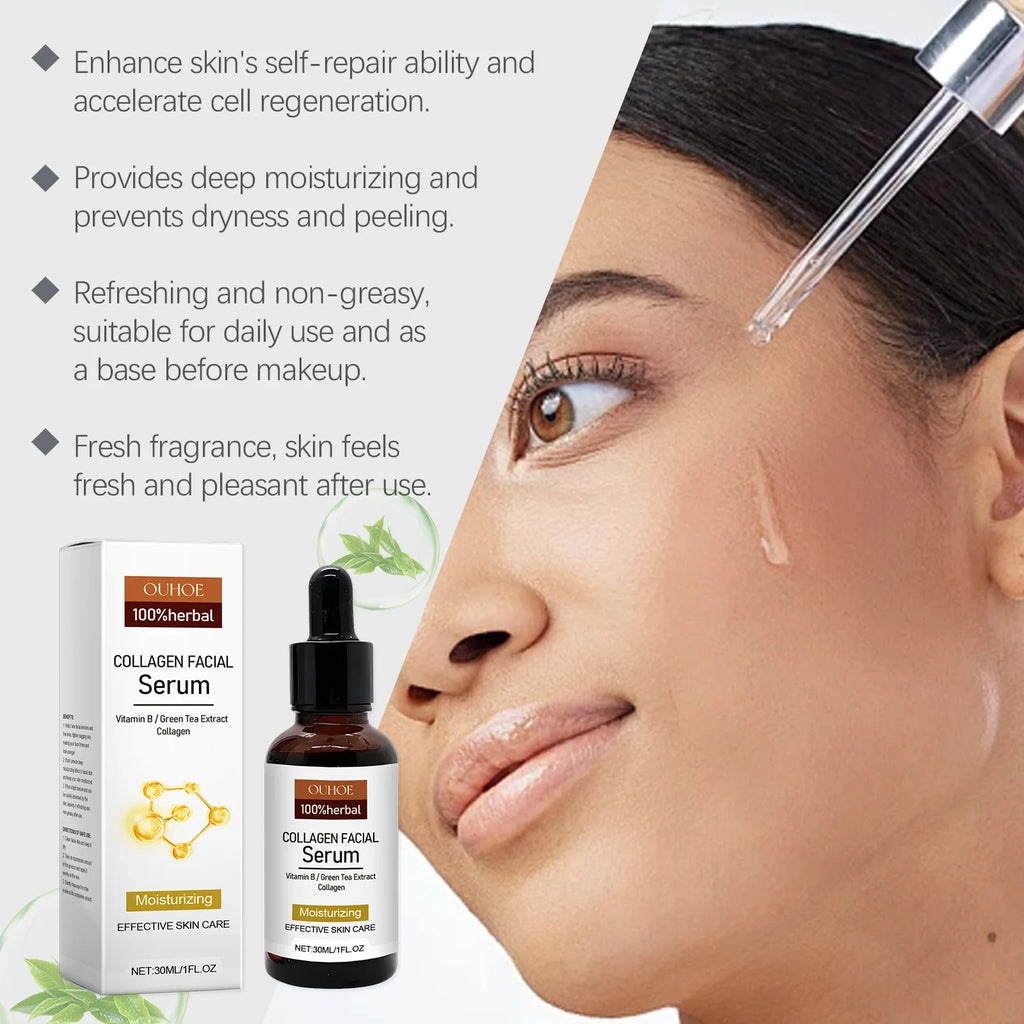 30ML Collagen Face Serum Daily Moisturizing Boosts Skin Elasticity Remove Wrinkles Smoothing Improve Texture Enhance Gloss Tightening Facial Serum Oasis Select