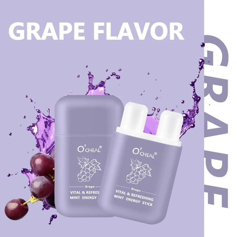O'cheal Double Hole Cooling Mint Energizing Inhaler Stick Aromatherapy Inhaler Stick Oasis Select 1 PCS Grape 3.6g