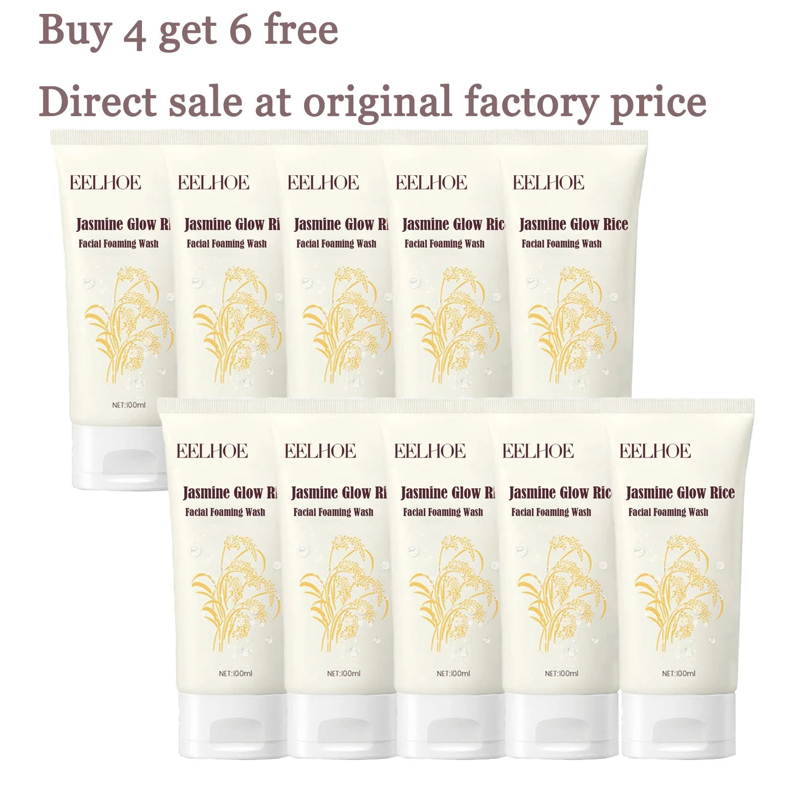 100ML Jasmine Facial Wash Gentle Cleaning Skin Refine Pores Refreshing Oil Control Enhance Smoothness Hydrating Face Cleaner Oasis Select 10 pcs United States