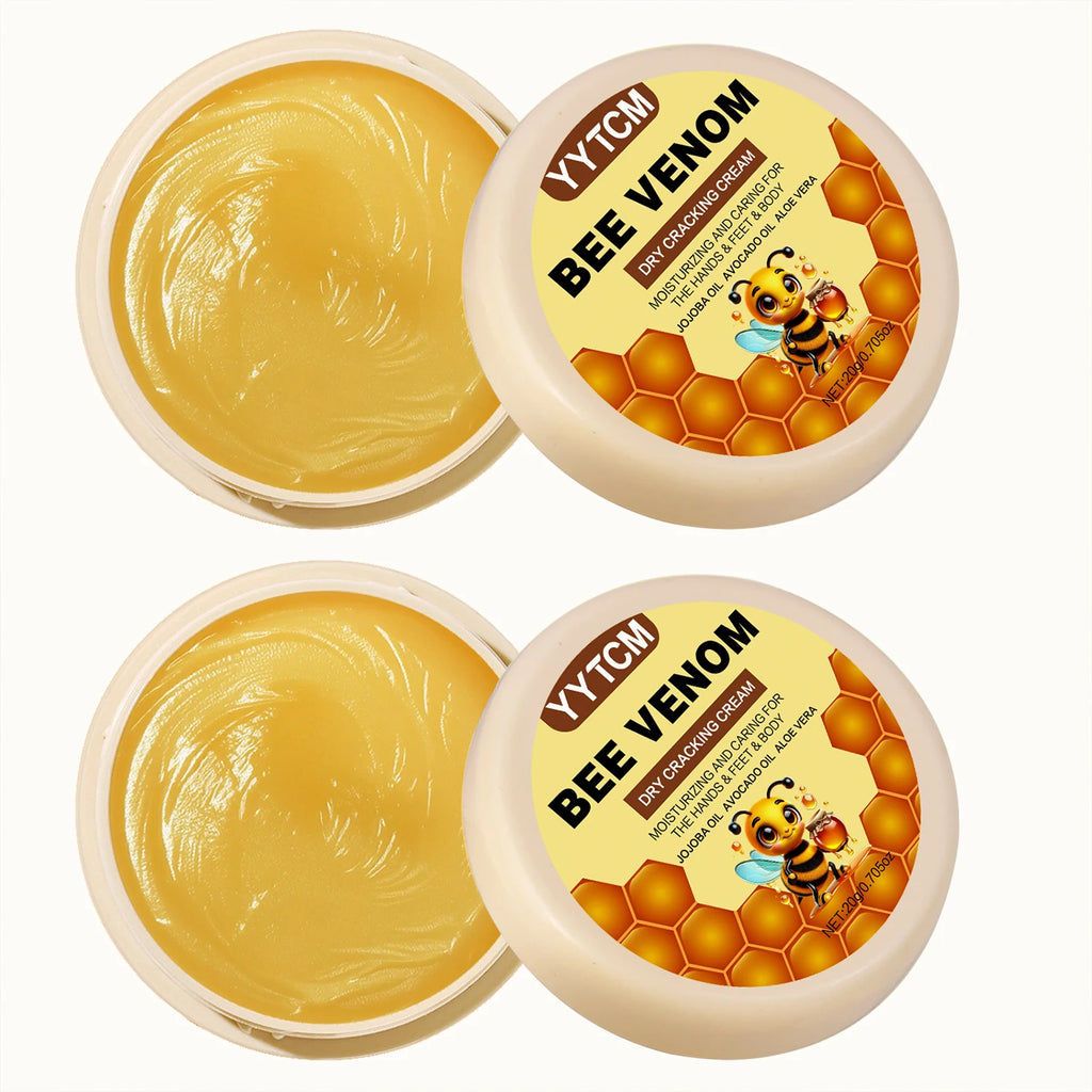 Bee Venom Dry Crack Moisturizing Cream, Hydrating & Nourishing for Autumn Winter, Smooth & Soft Skin Care, Hydrating Foot Cream Oasis Select 2Pcs 20g
