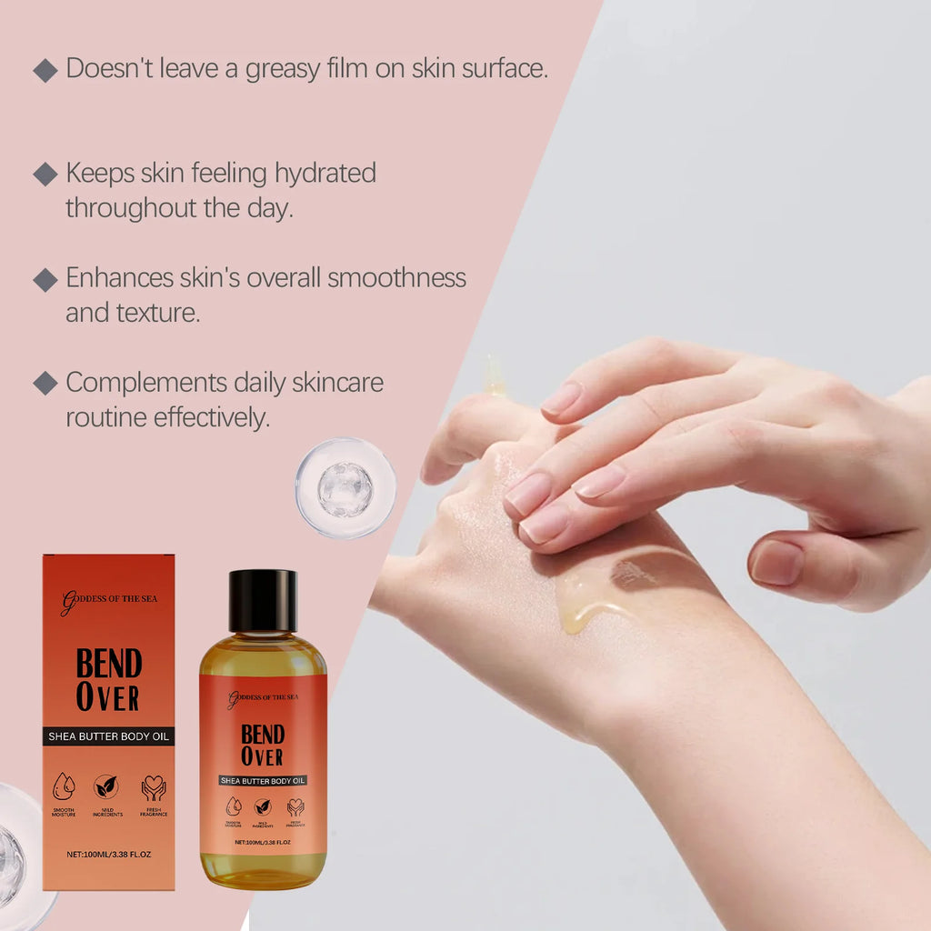 100ML Shea Butter Body Oil Deep Moisturizing Non-greasy Fast-absorbing Nourishing Enhance Smooth Softening for All Skin Types Oasis Select