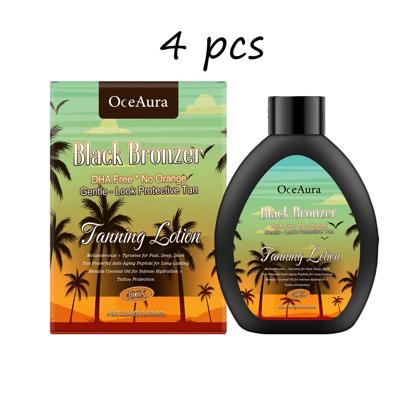 Oceaura Coconut Tanning Lotion Summer Beach Natural Tanning Bronzer Wheated Skin Lasting Effect Moisturizing Anti-aging Tanning Oasis Select buy 2 free 2 United States