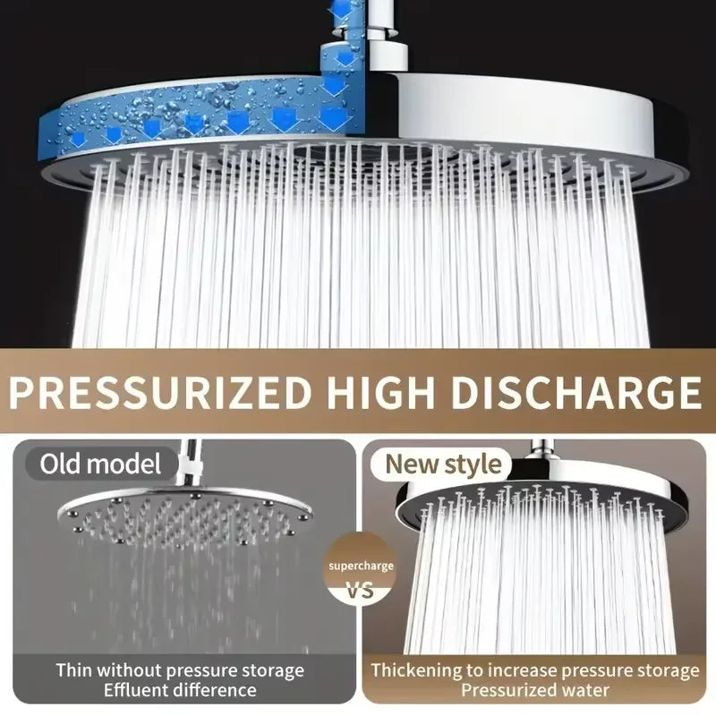 25cm Top Spray Large Water Volume Booster Shower Head Pressurized Single Head Home Bathroom Shower Head Oasis Select