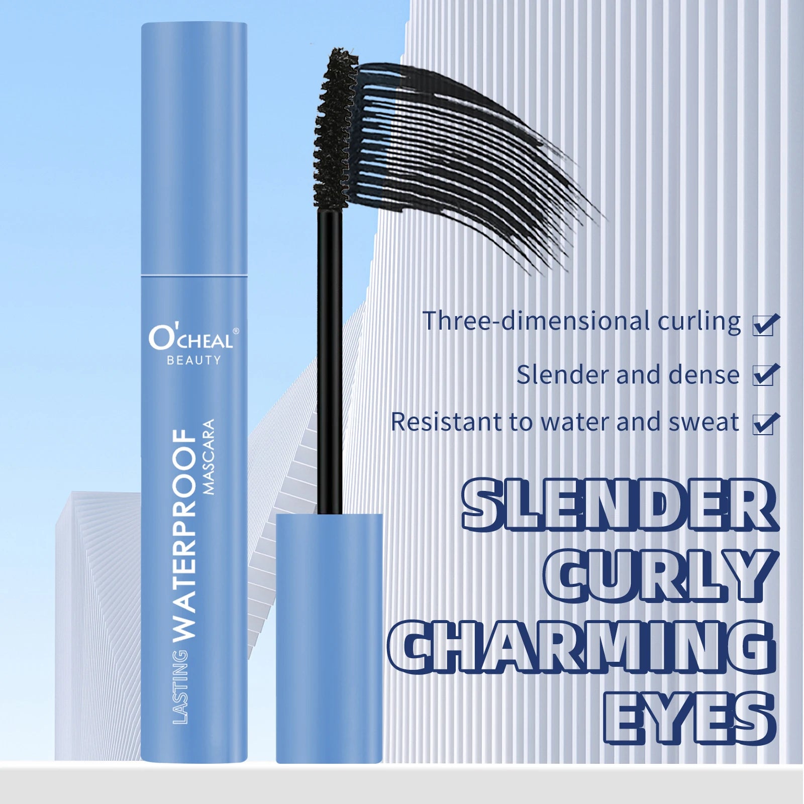 O‘CHEAL Waterproof Matte Mascara Lengthens 4D Curling Mascara Long Lasting Eyelashes Black Fiber Mascara Eye Cosmetic Makeup Oasis Select