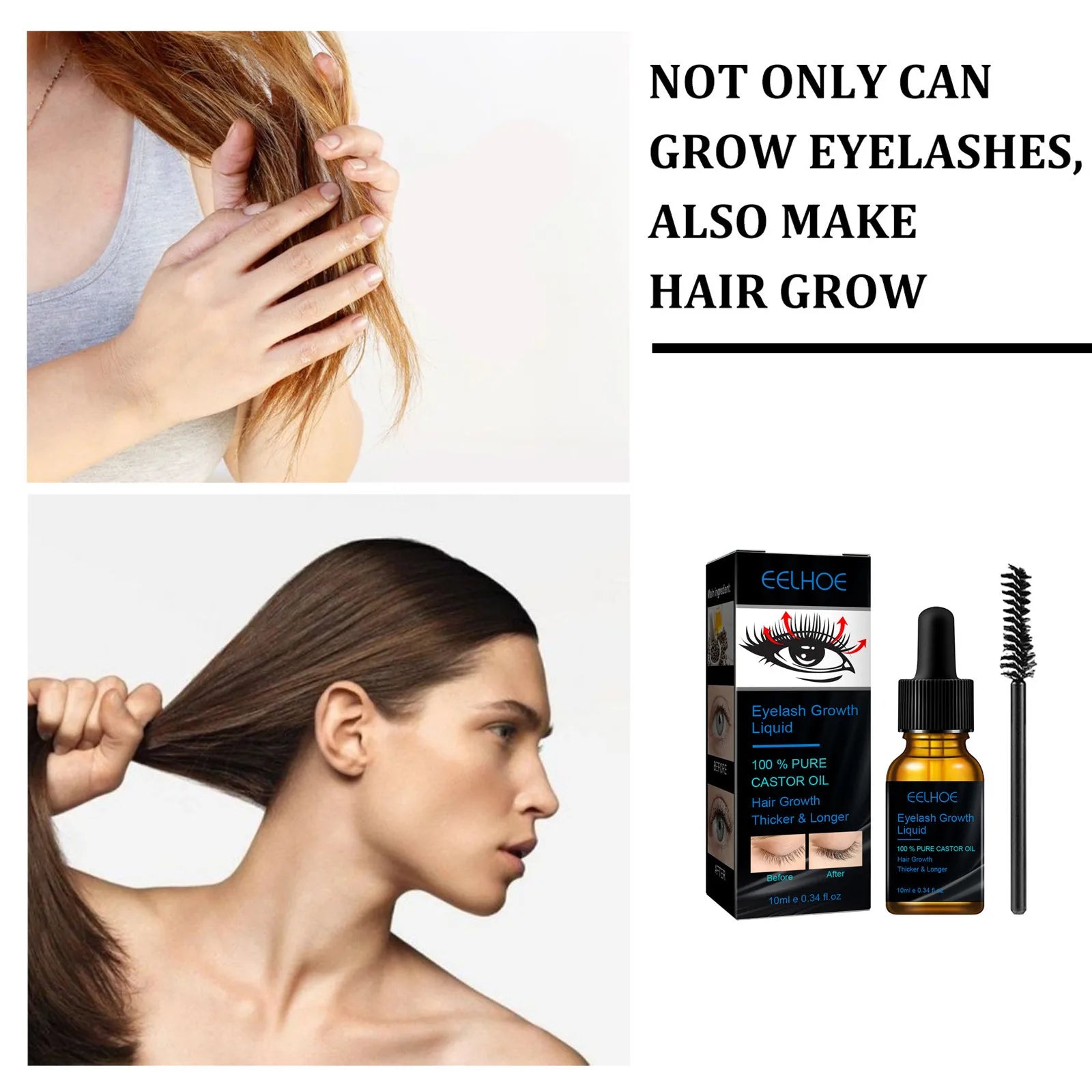 Castor Oil Eyelash Growth Serum for Men Women Thicker Eyelashes Nourishing Hair Follicles Natural Strengthen Lash Growth Serum Oasis Select