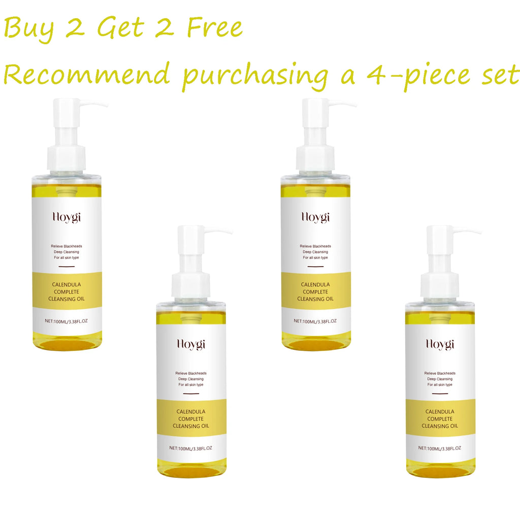 100ML Calendula Makeup Cleansing Oil Gentle Refreshing Face Eye Lip Makeup Remover Non-irritating Cleaning Oil for All Skin Type Oasis Select 4 pcs United States