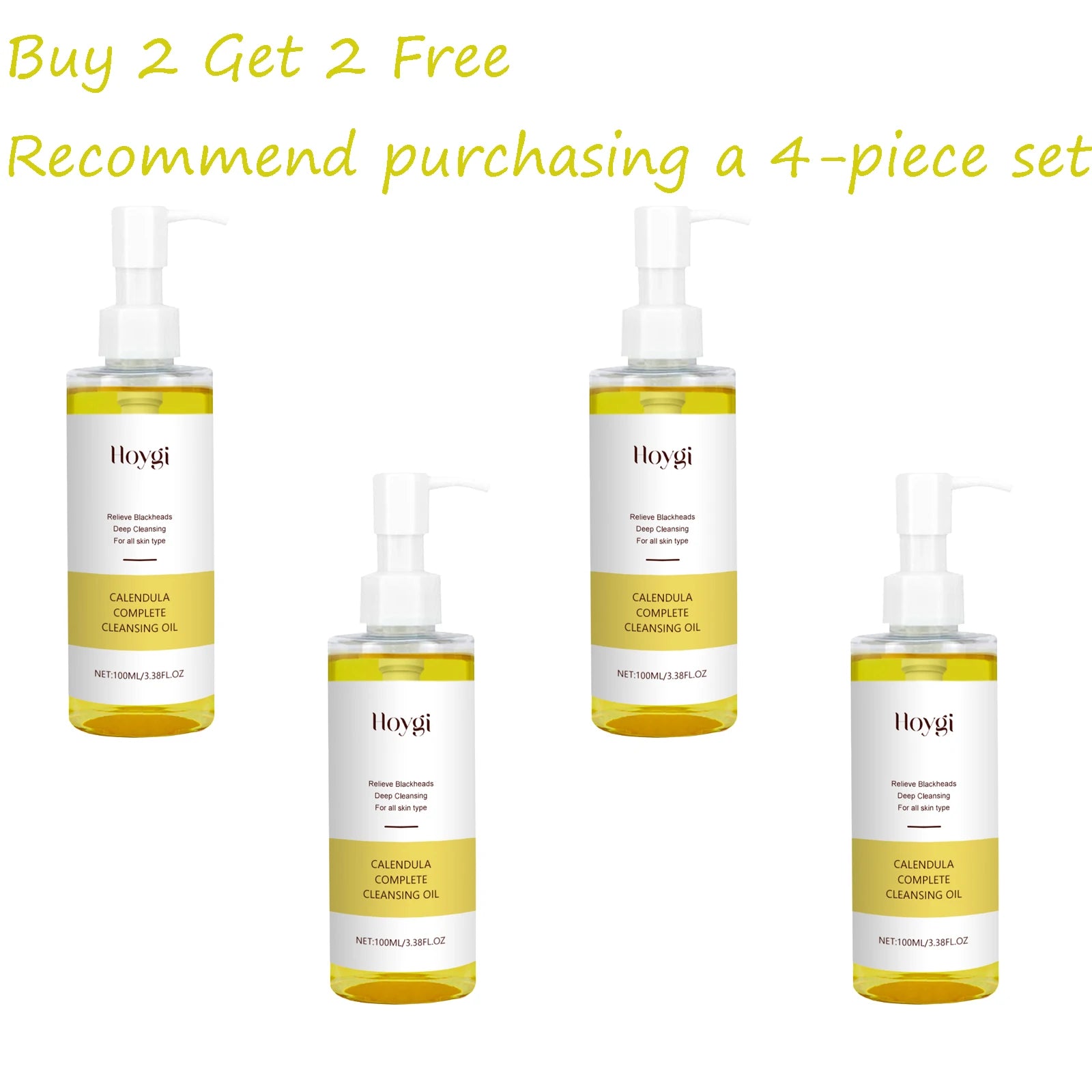 100ML Calendula Makeup Cleansing Oil Gentle Refreshing Face Eye Lip Makeup Remover Non-irritating Cleaning Oil for All Skin Type Oasis Select 4 pcs United States
