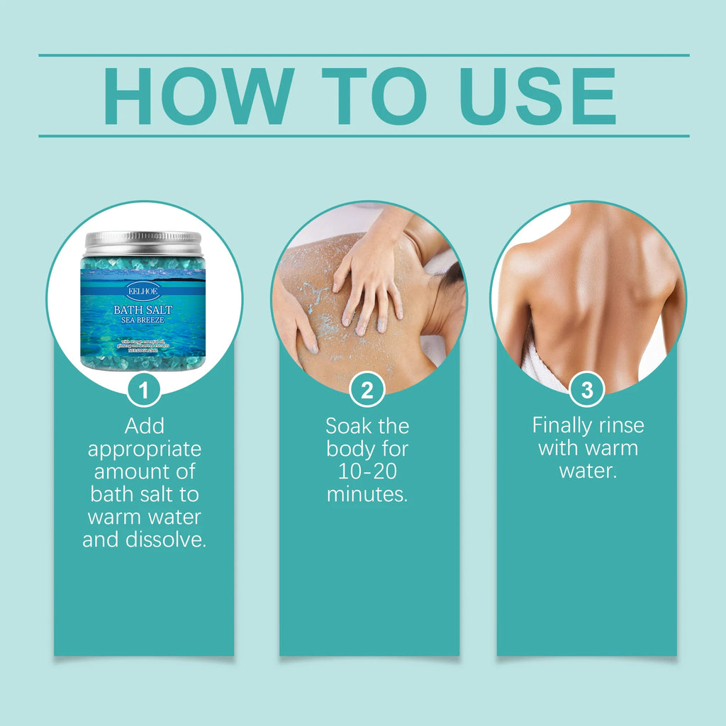 120G Bathing Sea Salt Gentle Cleaning Skin Enhance Smoothness Non-sticky Eliminate Sweat Odor Refreshing Exfoliate Bathing Cream Oasis Select