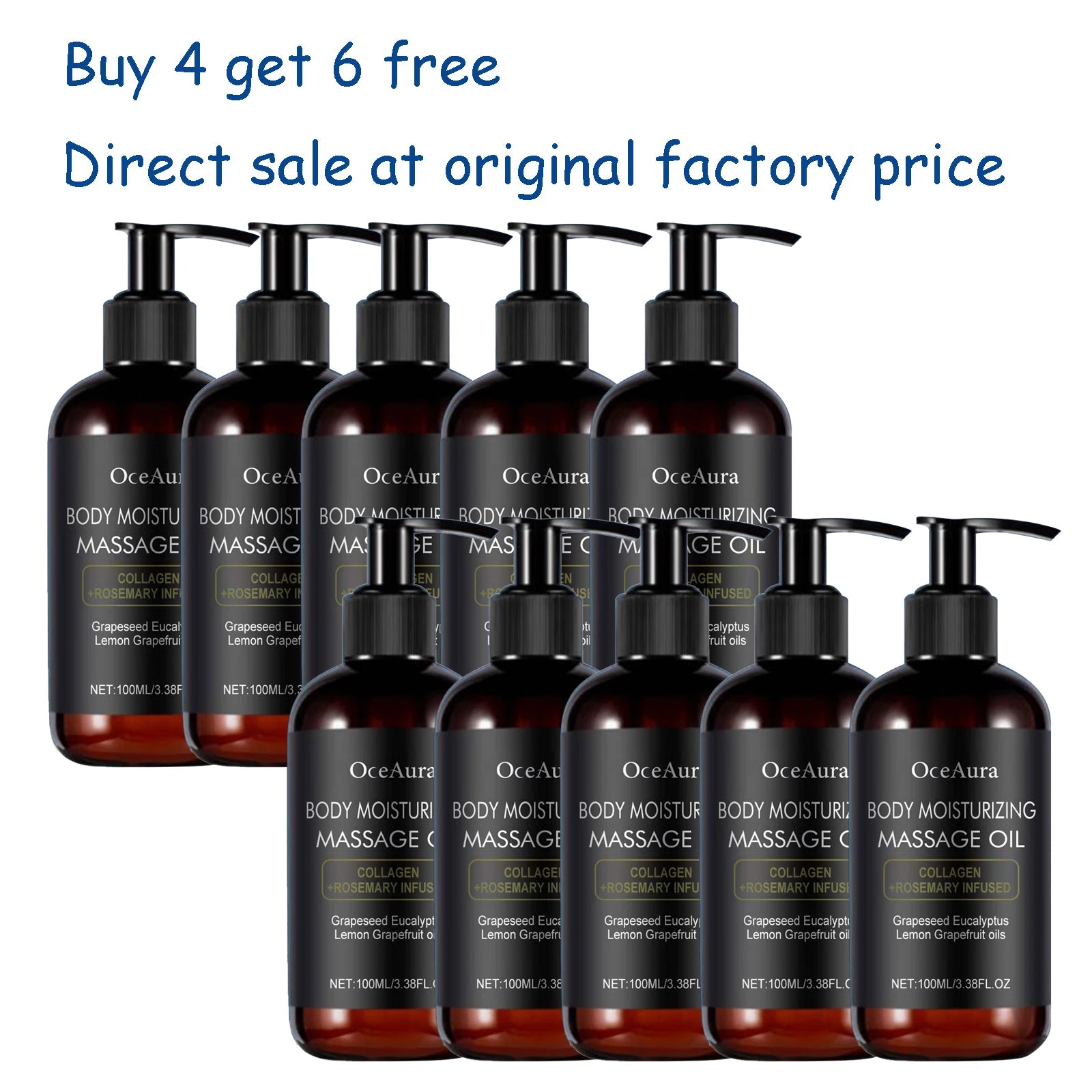 Oceaura Nourishing Body Massage Oil Gentle Hydrating Enhance Skin Elasticity Elegant Fragrance Improve Skin Texture Essence Oil Oasis Select 10 pcs Other United States