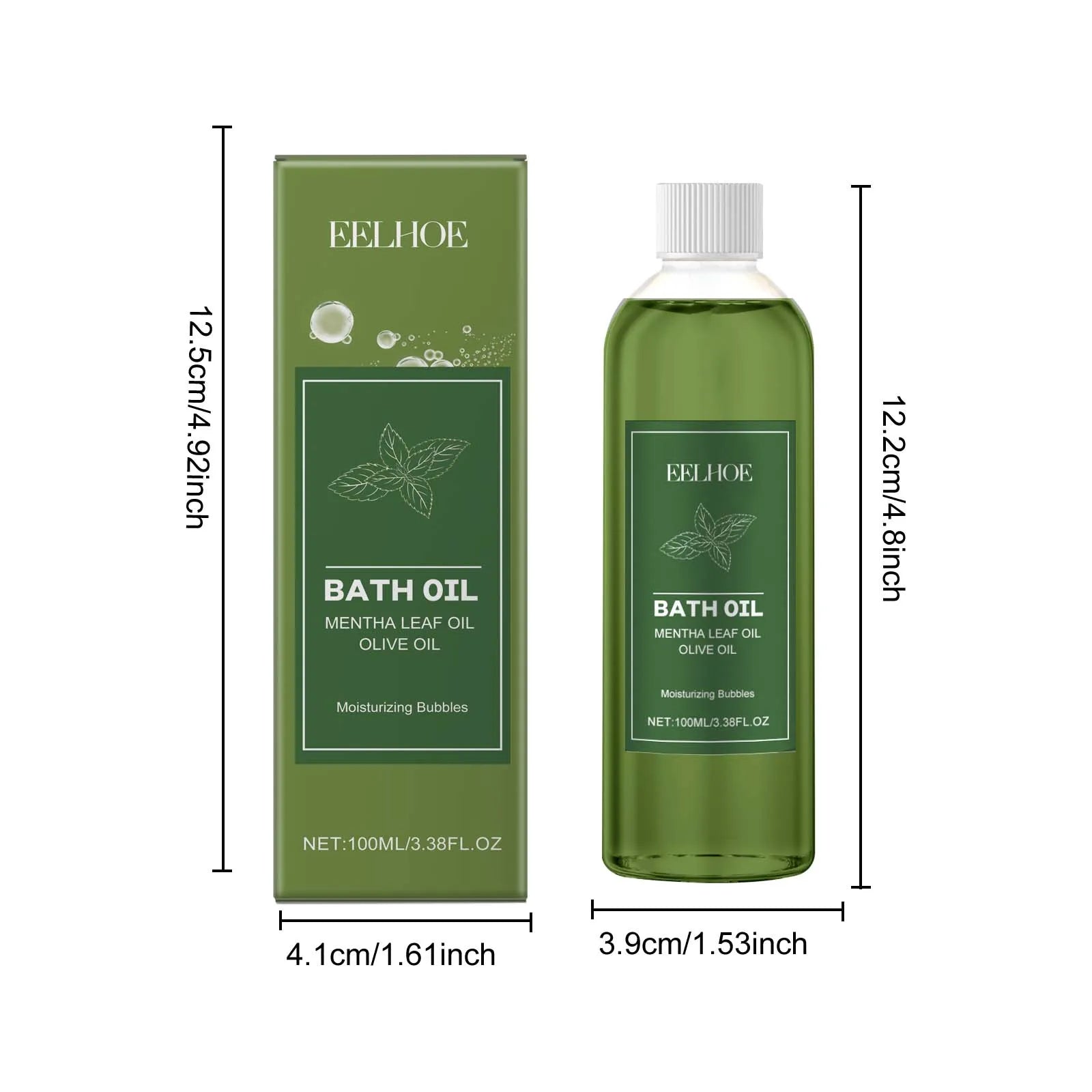 100ML Mint Body Bathing Oil Gentle Cleaning Pores Lasting Fresh Fragrance Moisturizing Reduce Dryness Softening Body Cleaner Oil Oasis Select