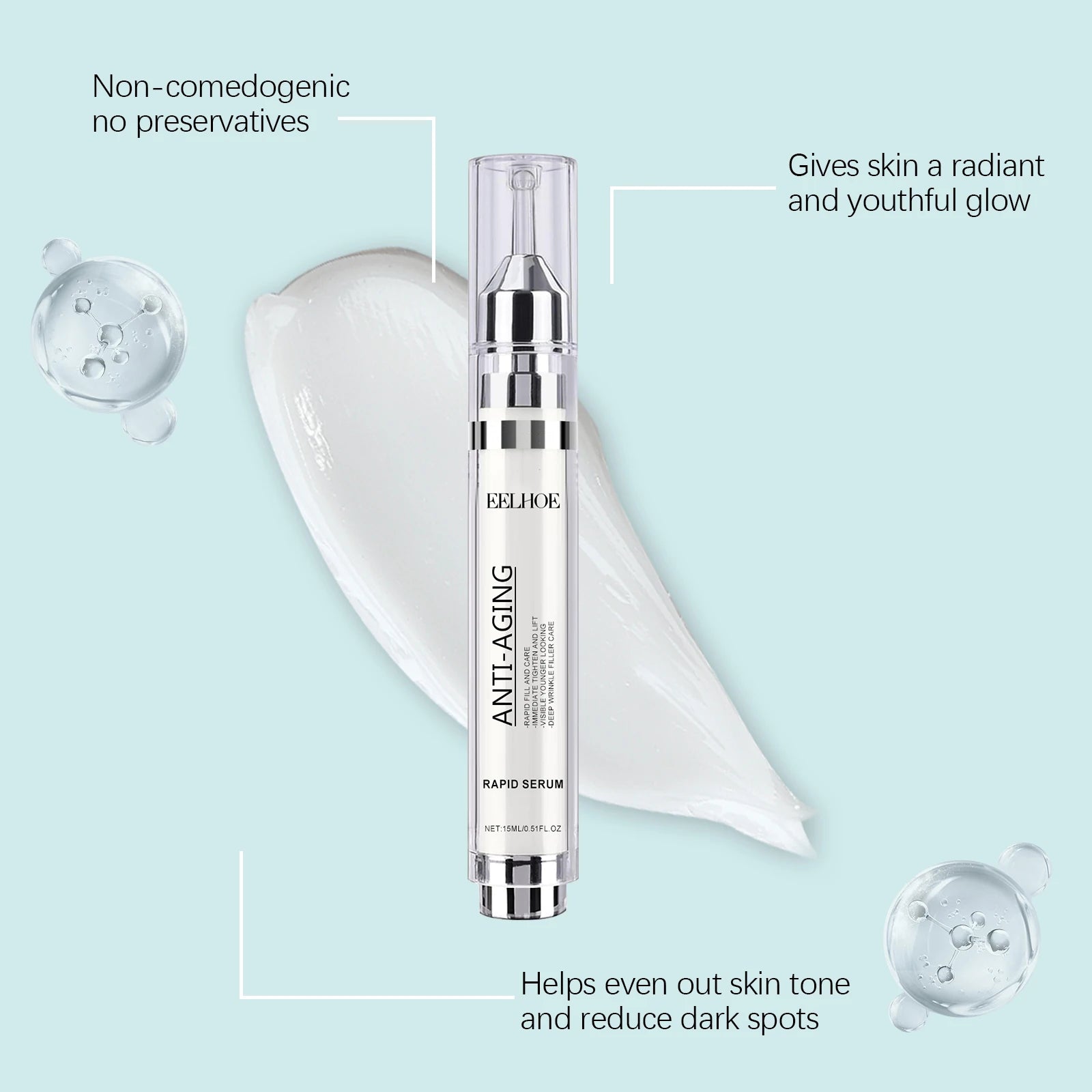 15ML Face & Neck Care Serum Deep Moisturizing Enhance Smoothness Nourishing Fade Fine Lines Firming Lifting Improve Skin Elasticity Glowing Skin Care Serum Oasis Select