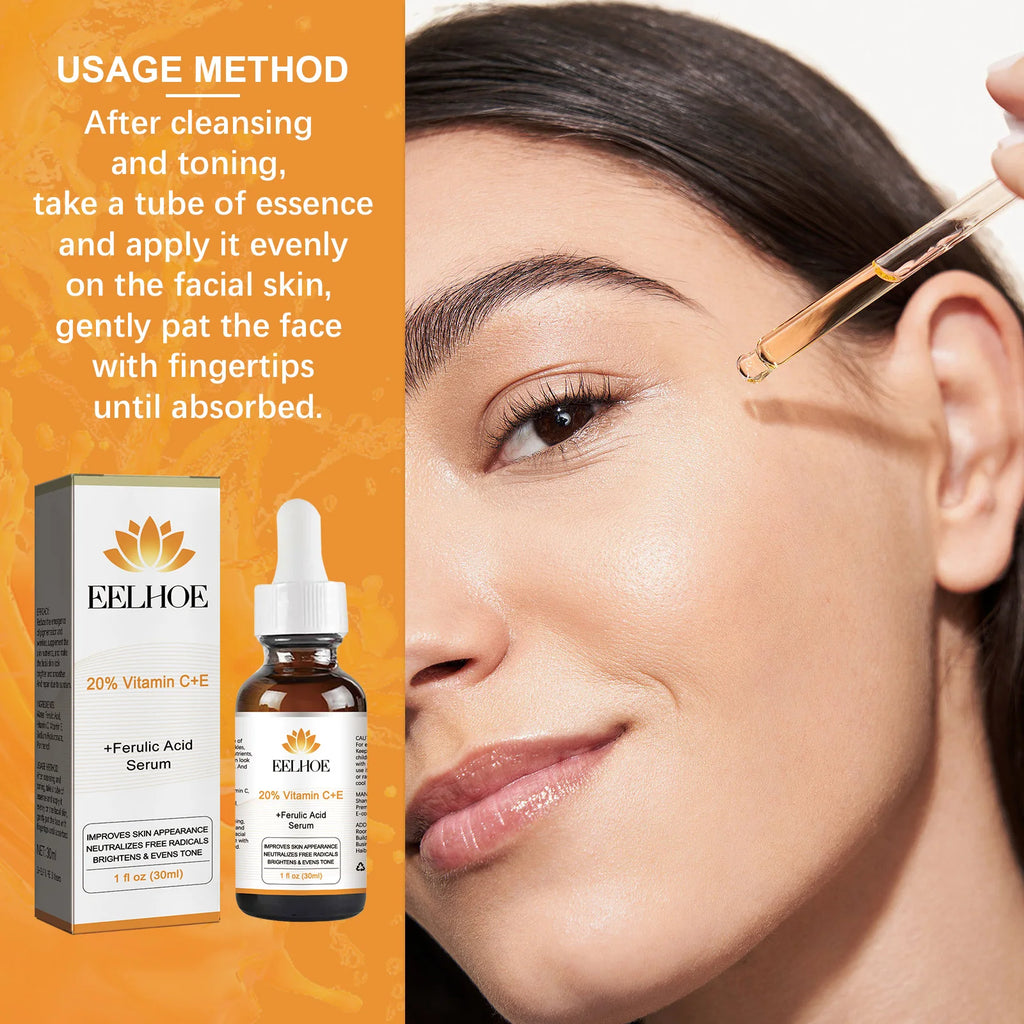 30ML Vitamin C+E Serum Deep Moisturizing Repairing Dryness Enhance Smoothness Glowing Improve Skin Texture Boosts Skin Elasticity Non-sticky Face Serum for All Skin Types Oasis Select
