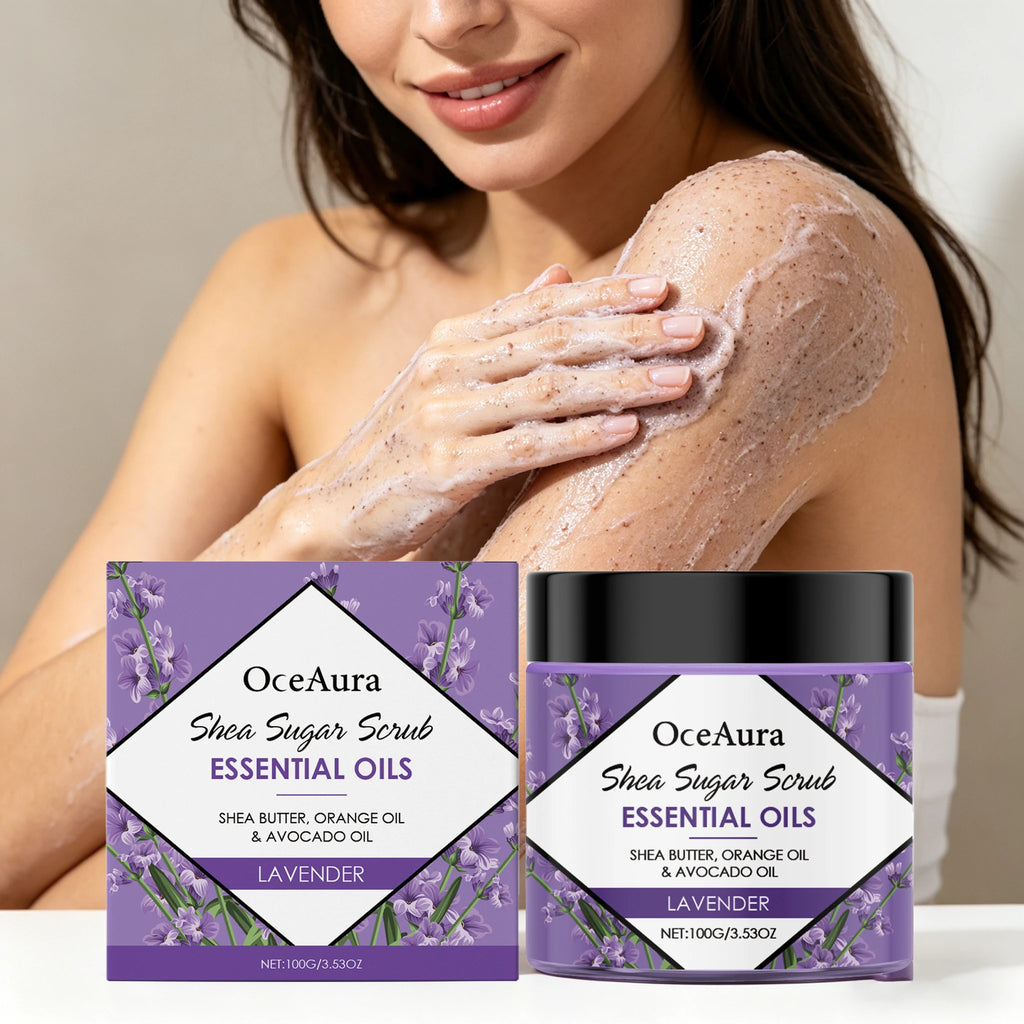 100G Lavender Body Scrub Gentle Exfoliating Skin Refreshing Moisturizing Enhance Smoothness Pore Shrink Daily Hydrating Scrub Oasis Select