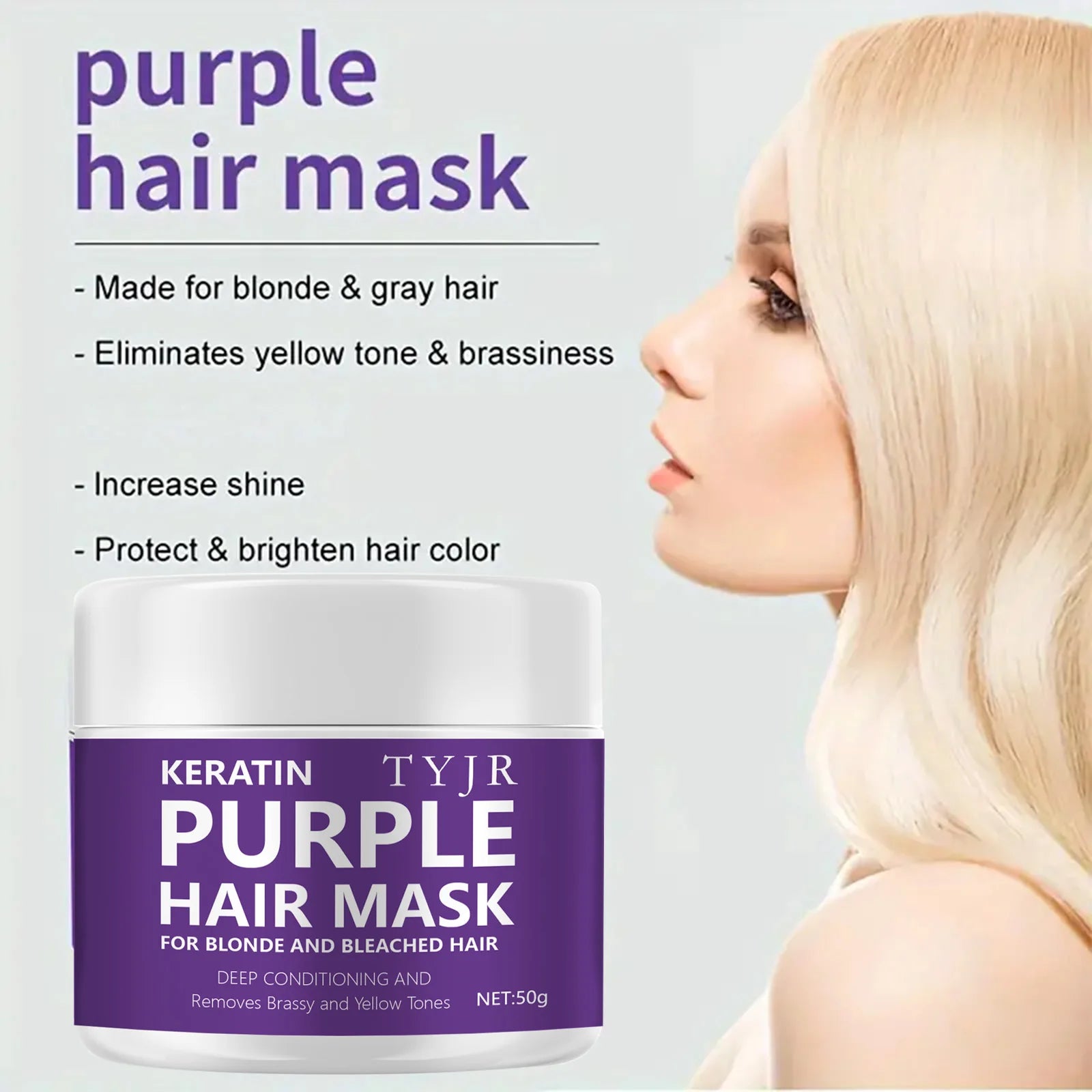 Purple Keratin Hair Mask – Repair & Smooth Damaged Hair 50g Keratin Hair Mask Oasis Select