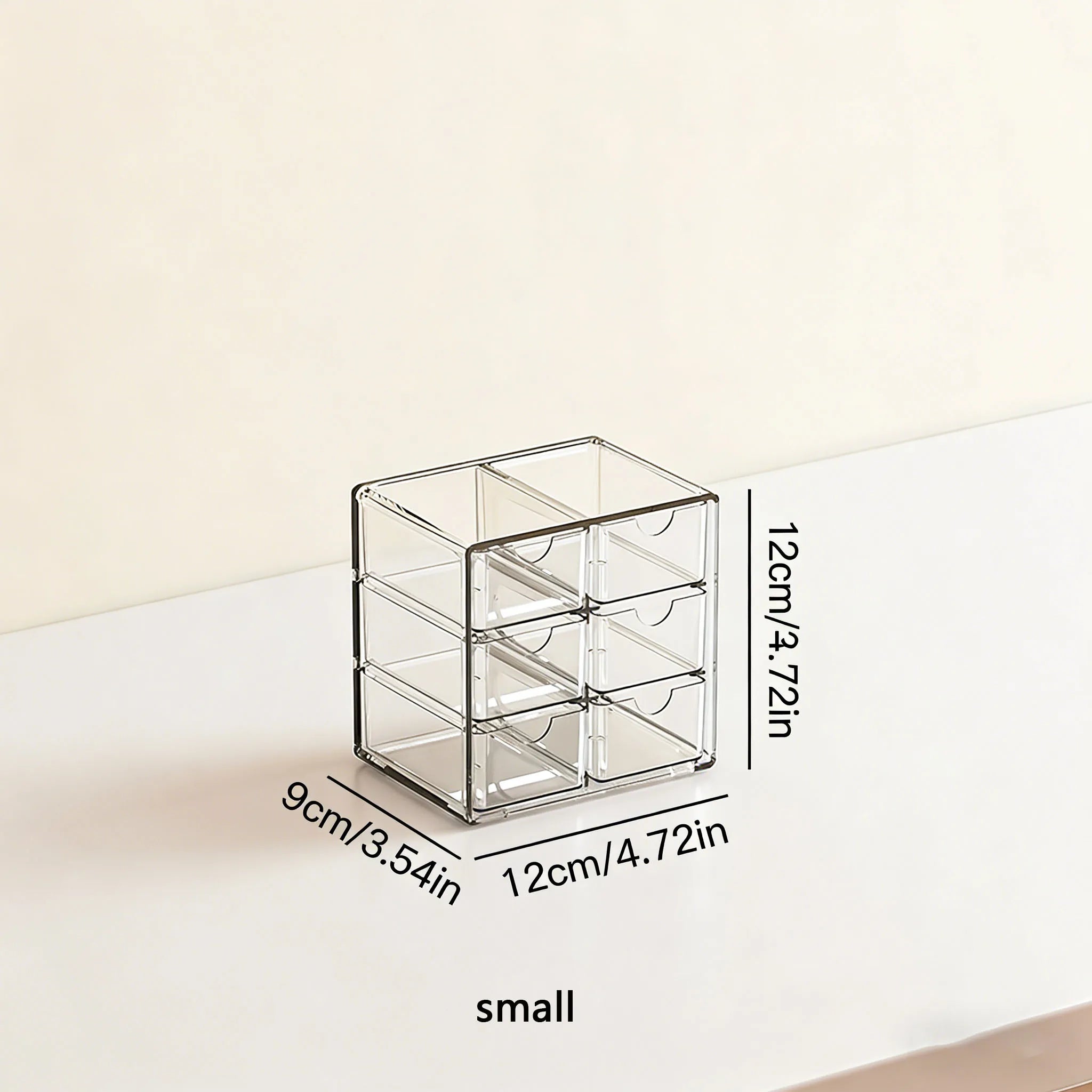 Acrylic Organizer with 6 Drawers ,Clear Storage Drawers for Office Supplies,Desk Organization and Storage for Makeup,Jewelry,Art Oasis Select small