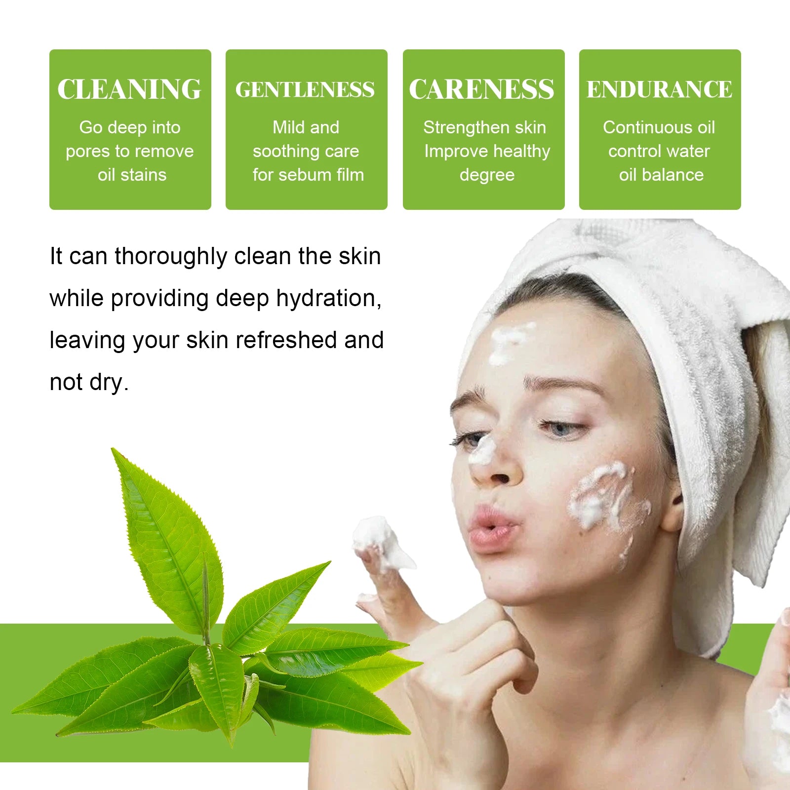 Facial Mousse Moisturizing Skin Brightening Oil Control Deep Soothing Cleaning Skin Exfoliating Shrinking Pores Foaming Cleanser Oasis Select