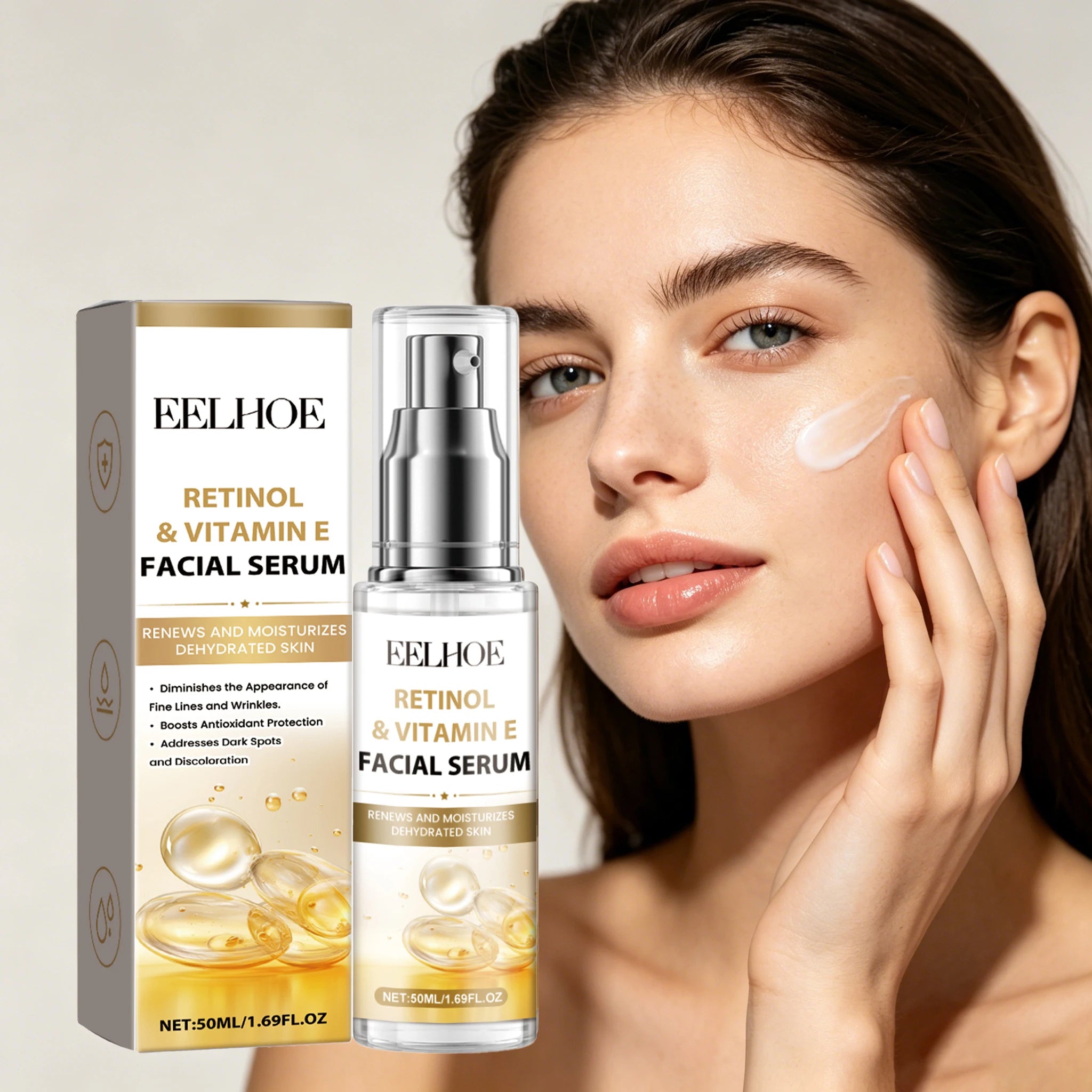 50ML Retinol Night Face Serum Moisturizing Improve Skin Elasticity Enhance Smoothness Glowing Anti-oxidant Beauty Skin Facial Serum Oasis Select