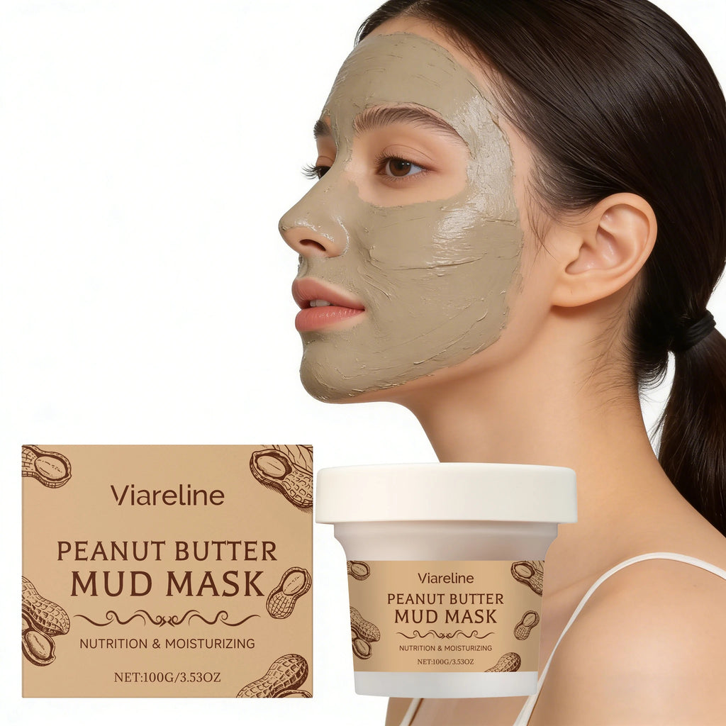 100G Peanut Butter Face Clay Mask Cleaning Pore Dirts Enhance Smoothness Reduce Dryness Improve Skin Texture Facial Mud Mask Oasis Select
