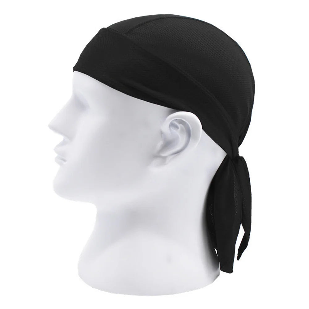 Quick-Dry Cycling Cap & Headband Bandana | UV Protection Cycling Headband Cap Oasis Select black