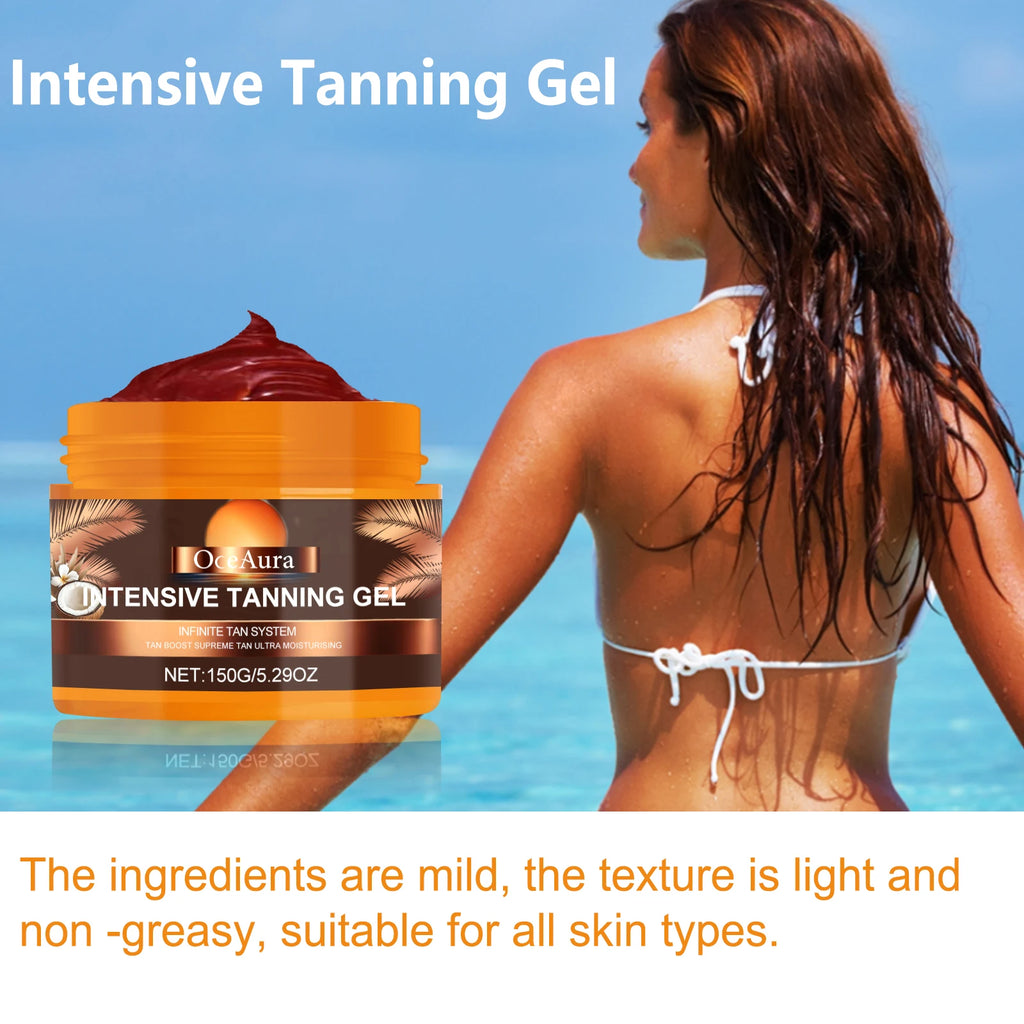 Intensive Tanning Gel Nourish Skin Hydrate Repairing Sunless Tan Booster Bronzing Summer Sunbed Beach Tanning Accelerator Cream Oasis Select