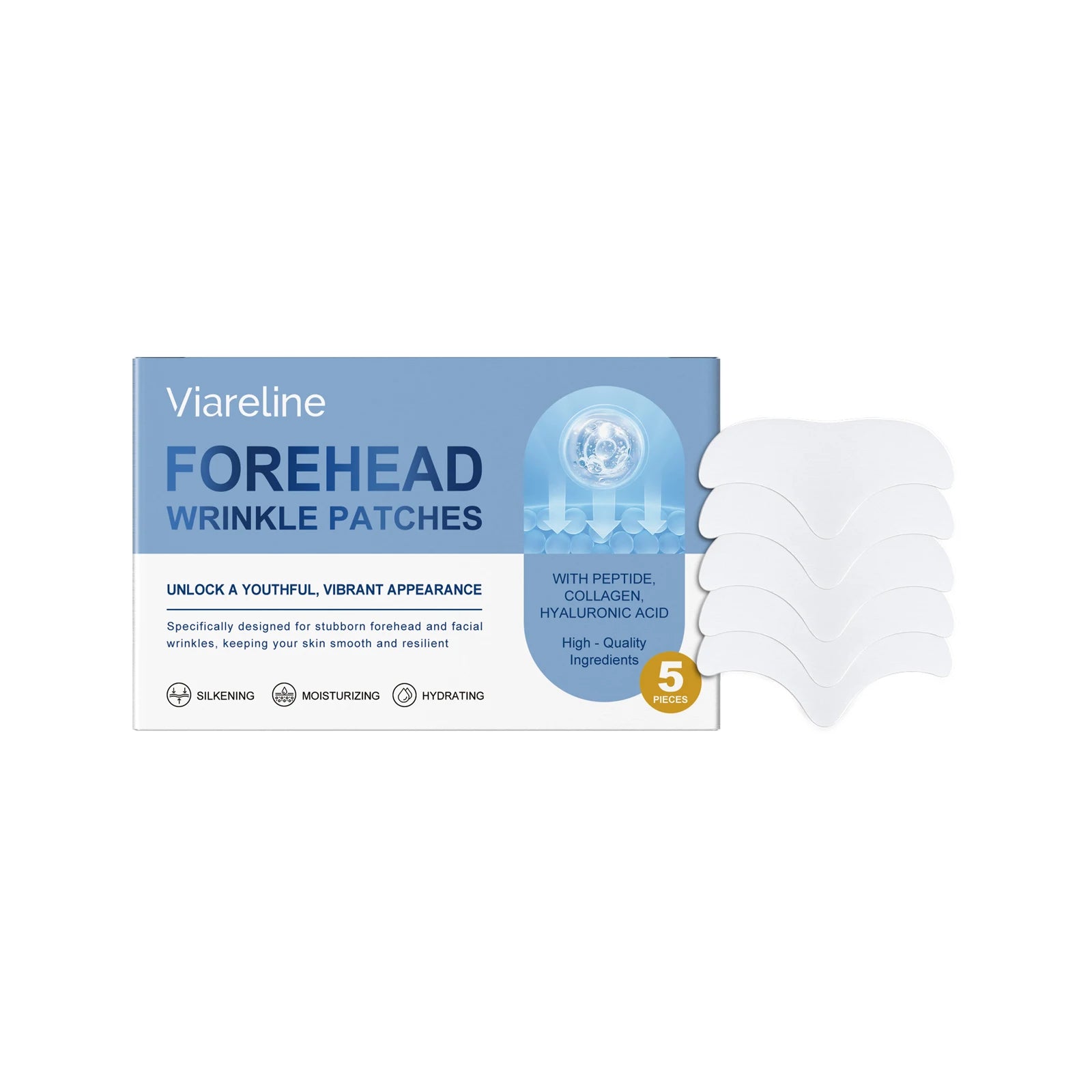5 PCS Forehead Patches Deep Moisturizing Firming Lifting Fade Fine Lines Remove Wrinkles Enhance Smoothness Forehead Care Mask Oasis Select 1 box United States