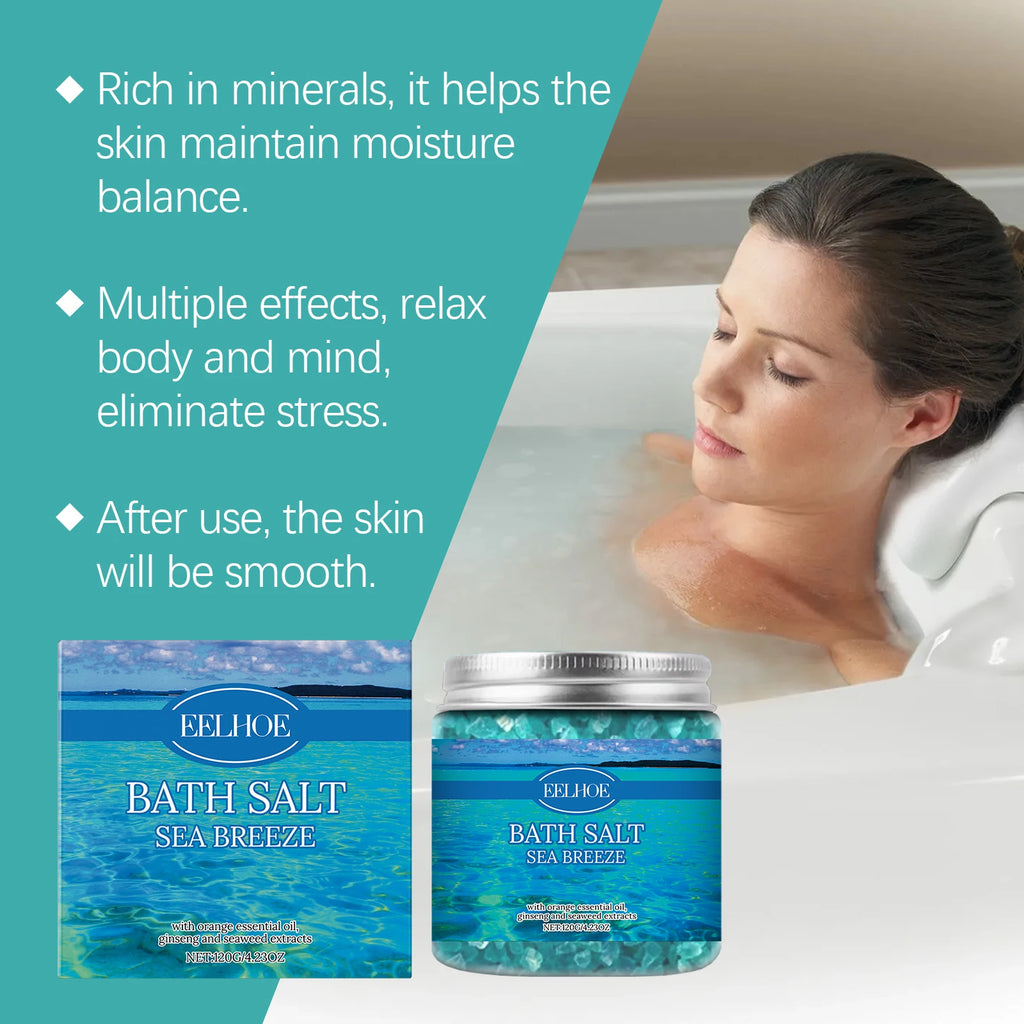 120G Bathing Sea Salt Gentle Cleaning Skin Enhance Smoothness Non-sticky Eliminate Sweat Odor Refreshing Exfoliate Bathing Cream Oasis Select