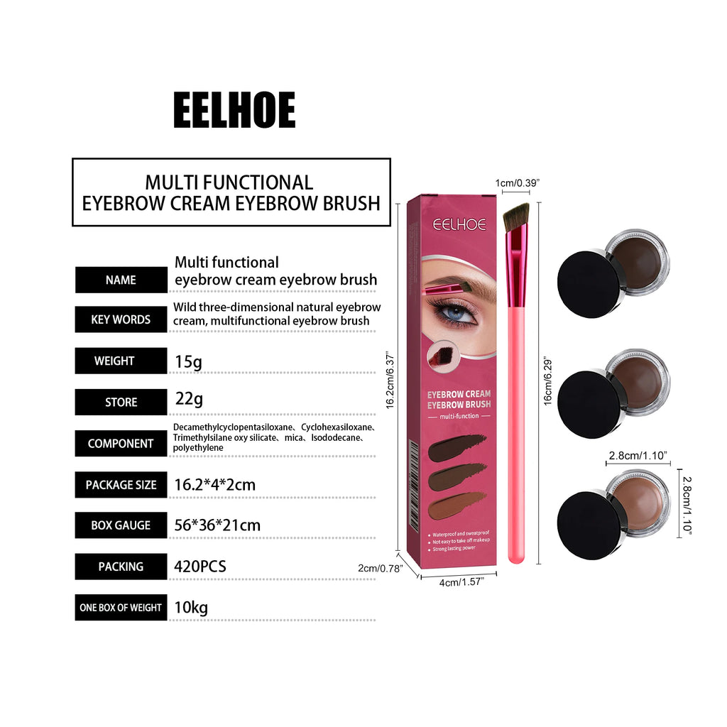 EELHOE Eyebrow Cream Set Multi Function Tint Eyeliner Eyebrows Waterproof Long-lasting Eye Makeup Realistic Eyebrow Makeup Set Oasis Select