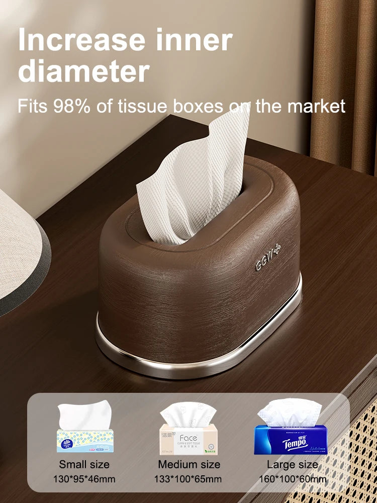 Wood-grain design plastic tissue box, a desktop tissue holder—perfect as a home decor item to add a creative touch to your kitch Oasis Select