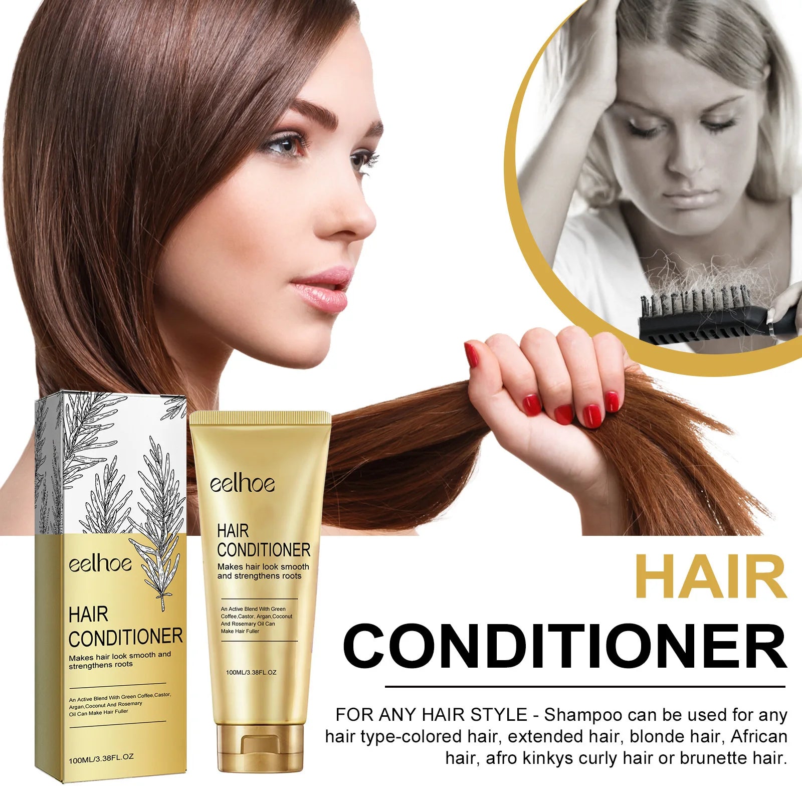 EELHOE Rosemary Leave-In Conditioner – Repair & Deep Moisture Leave-In Conditioner Oasis Select