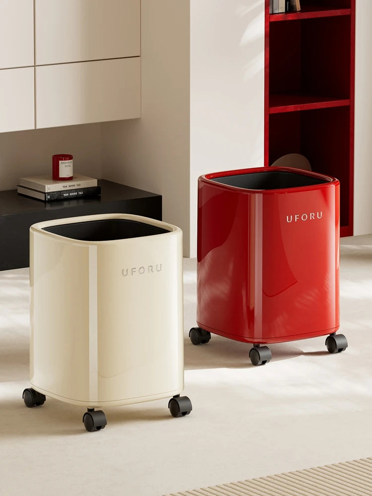 A versatile wheeled trash can that’s easy to clean and ideal for home use, perfect for bedrooms, living rooms, and bathrooms. Oasis Select