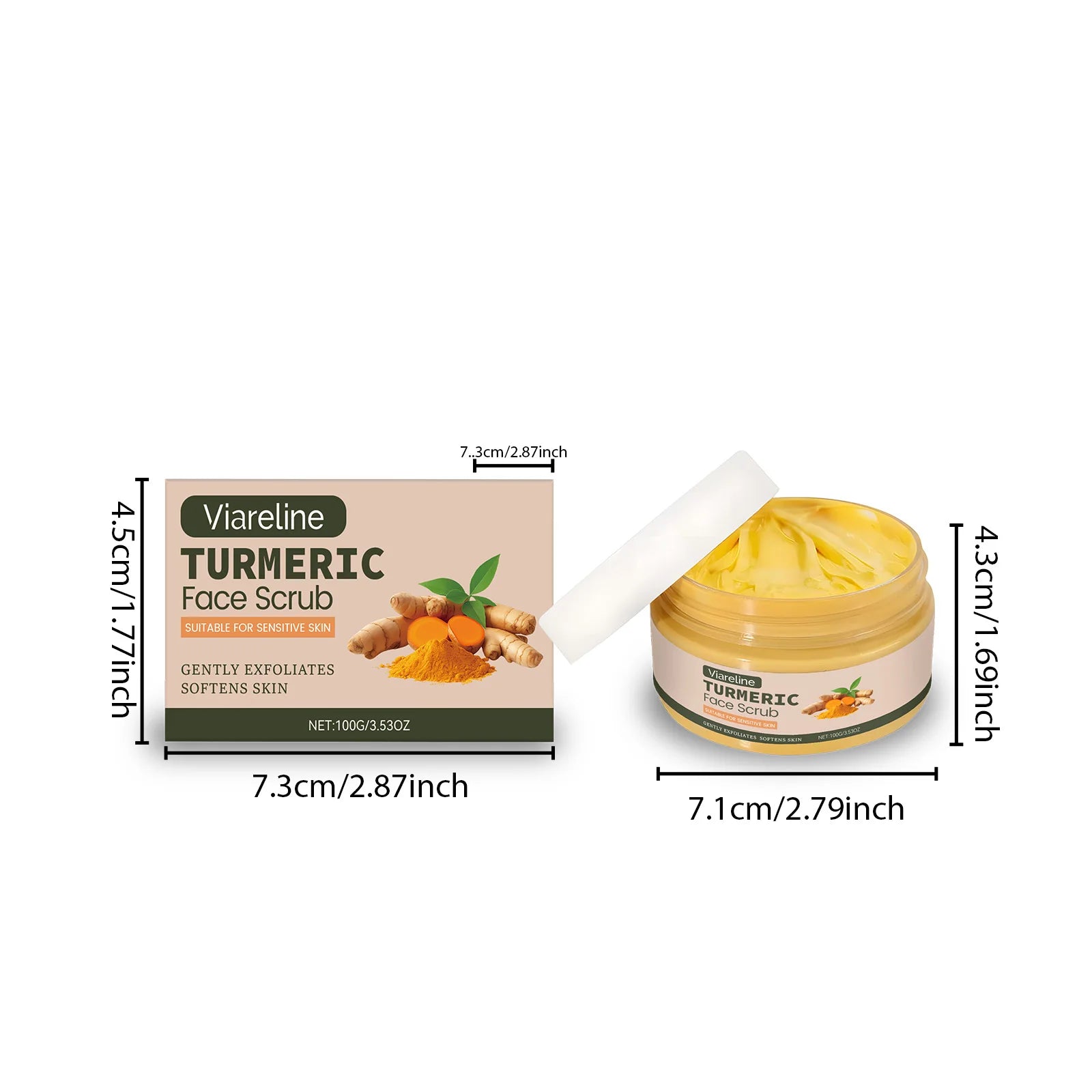 100G Turmeric Keratin Facial Scrub Gentle Cleaning Pore Exfoliating Dead Skin Enhance Smoothness Nourishing Softening Skin Scrub Oasis Select