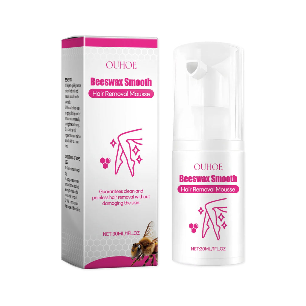 30ML Beeswax Hair Removal Mousse Smoothing Skin Refreshing Hydrating Prevent Dryness Non-irritating Natural Hair Remover Mousse Oasis Select 30g United States