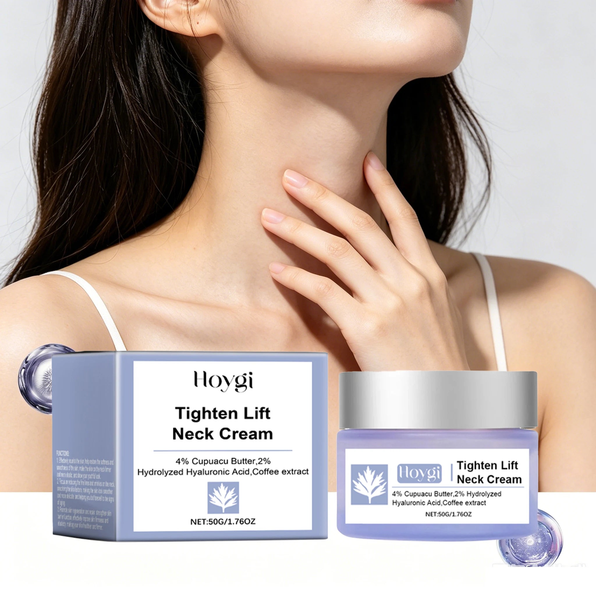 50g Neck Skin Care Cream Moisturizing Nourishing Pores Enhance Skin Elasticity Firming Refreshing Non-greasy Glowing Tightening Neck Lotion Oasis Select