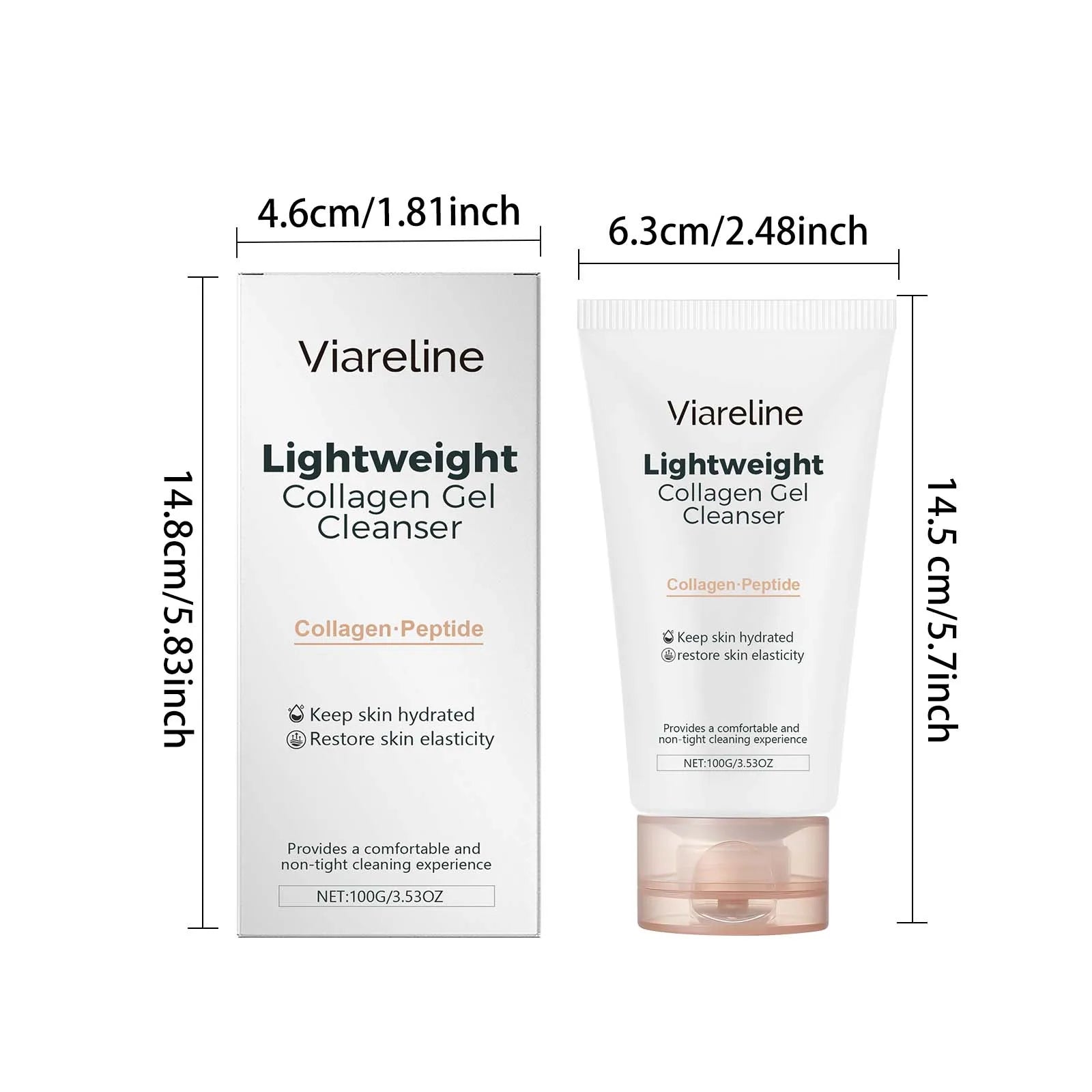 100G Collagen Face Cleaner Gel Gentle Remove Pore Dirts Oil Control Improve Smoothness Refreshing No-tight Facial Cleaner Gel Oasis Select