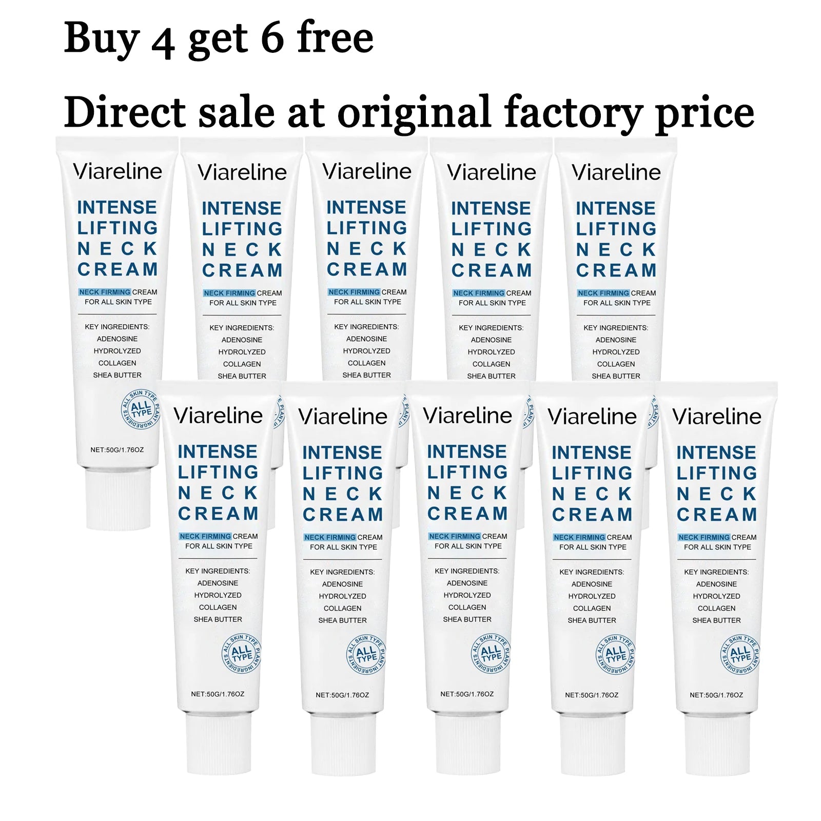 50G Neck Care Cream Gentle Moisturizing Lifting Improve Skin Texture Boosts Elasticity Tightening Neck Lotion for All Skin Types Oasis Select 10 pcs United States