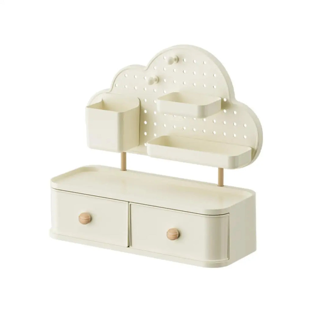 Desk Organizer—Cloud-shaped, multi-compartment, expandable plastic storage box, ideal for the home, office, bathroom, and bedroo Oasis Select 1-layer
