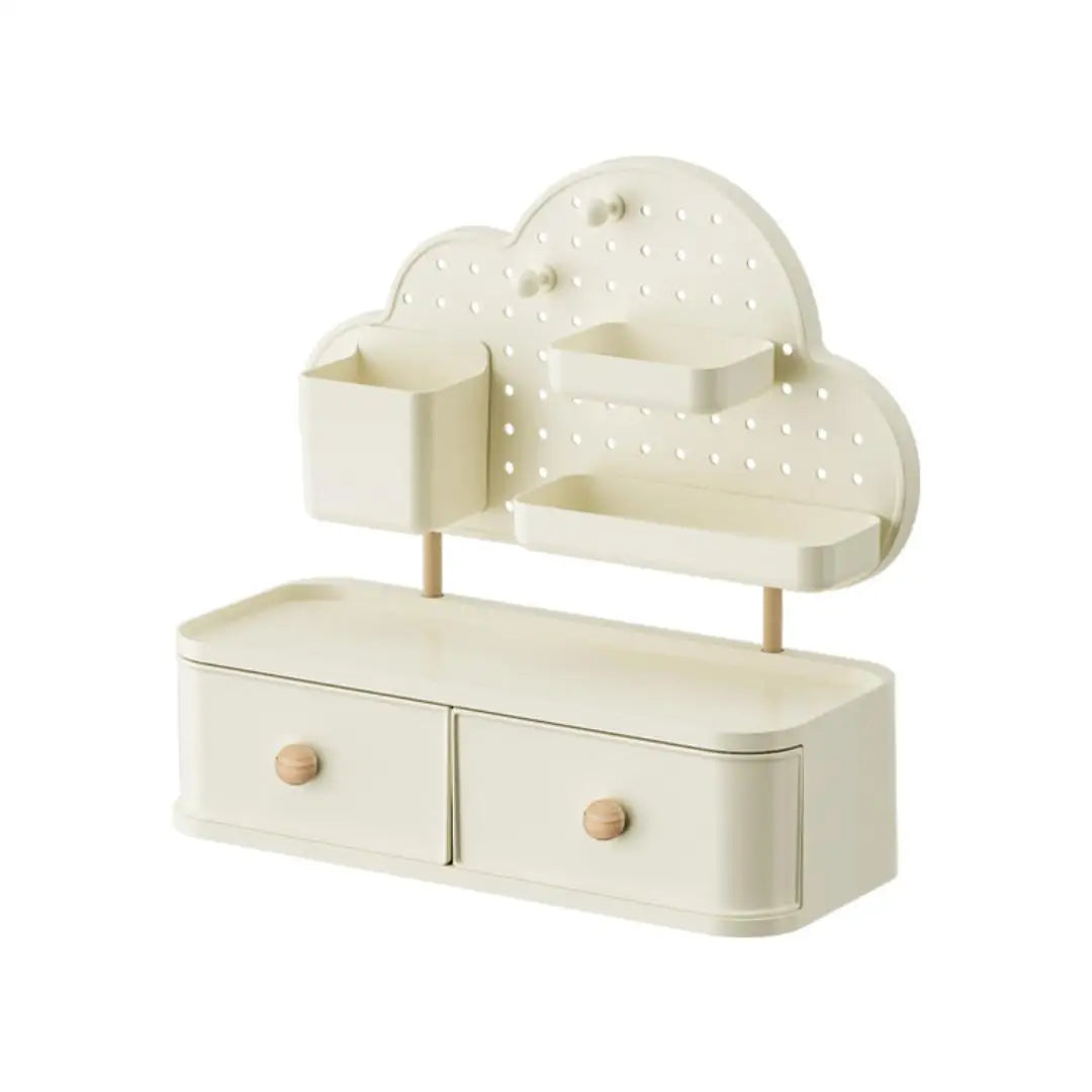 Desk Organizer—Cloud-shaped, multi-compartment, expandable plastic storage box, ideal for the home, office, bathroom, and bedroo Oasis Select 1-layer