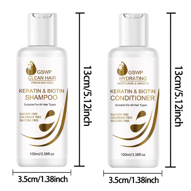 GSWP Keratin Biotin Shampoo & Conditioner, Moisturizes Hair & Scalp, Strengthens Hair,Deeply Cleanses and Moisturizes Hair.200ml Oasis Select