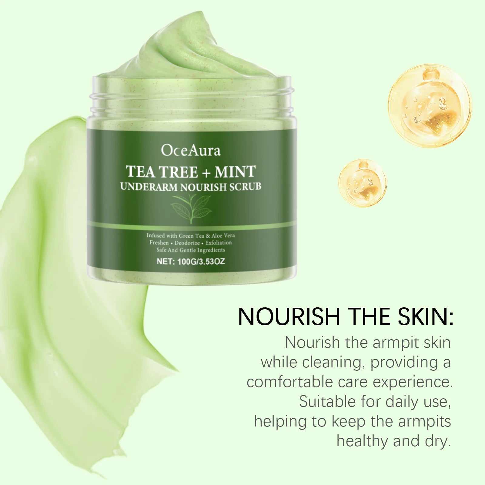 100G Tea Tree Body Scrub Cream Deep Cleaning Remove Dead Skin Enhance Smoothness Moisturizing Refreshing Body Exfoliating Cream Oasis Select