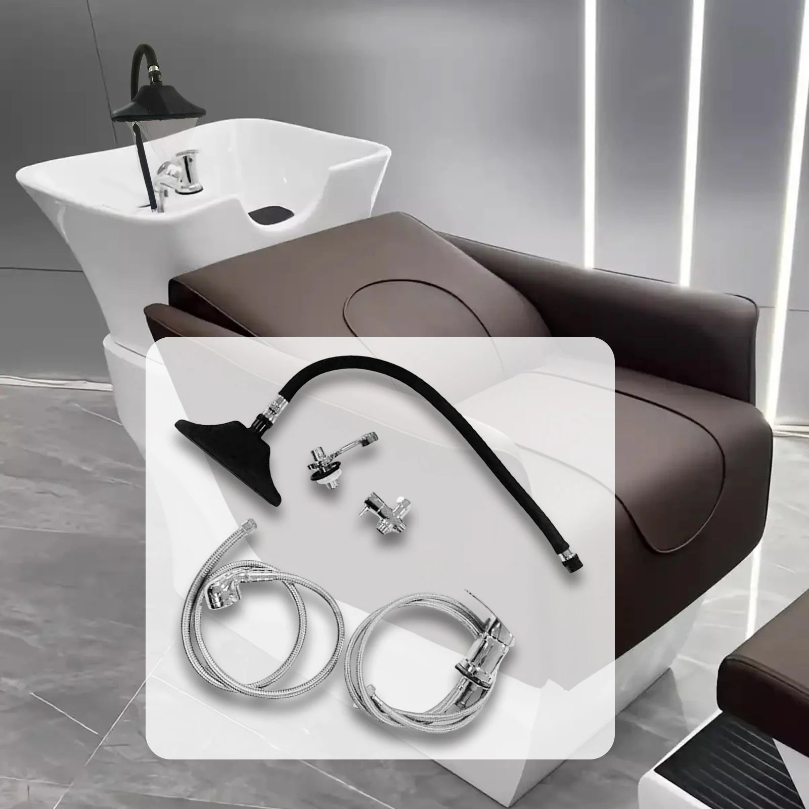 Shampoo Sink Shower Head Hair Spa Waterfall Shower Water Circulation Head Equipment for Shampoo Sink for Women Beauty Salon Oasis Select