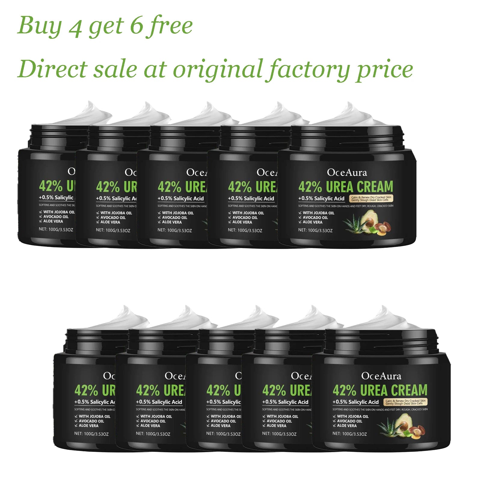 100g Avocado Foot Cream Deep Moisturizing Lightweight Reduce Dryness Smoothing Repair Cracked Heel Skin Nourishing for Foot Care Oasis Select 10 pcs United States