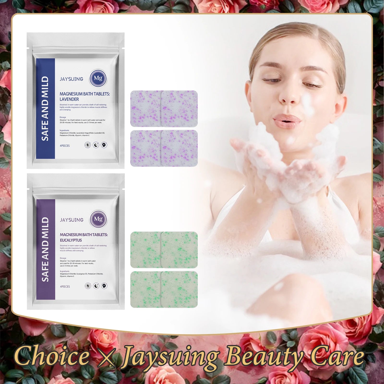 Aromatherapy Shower Steamers – Stress Relief Bath Tablets 4-Pack Shower Steamer Tablets Oasis Select 4pcs boxed lavender