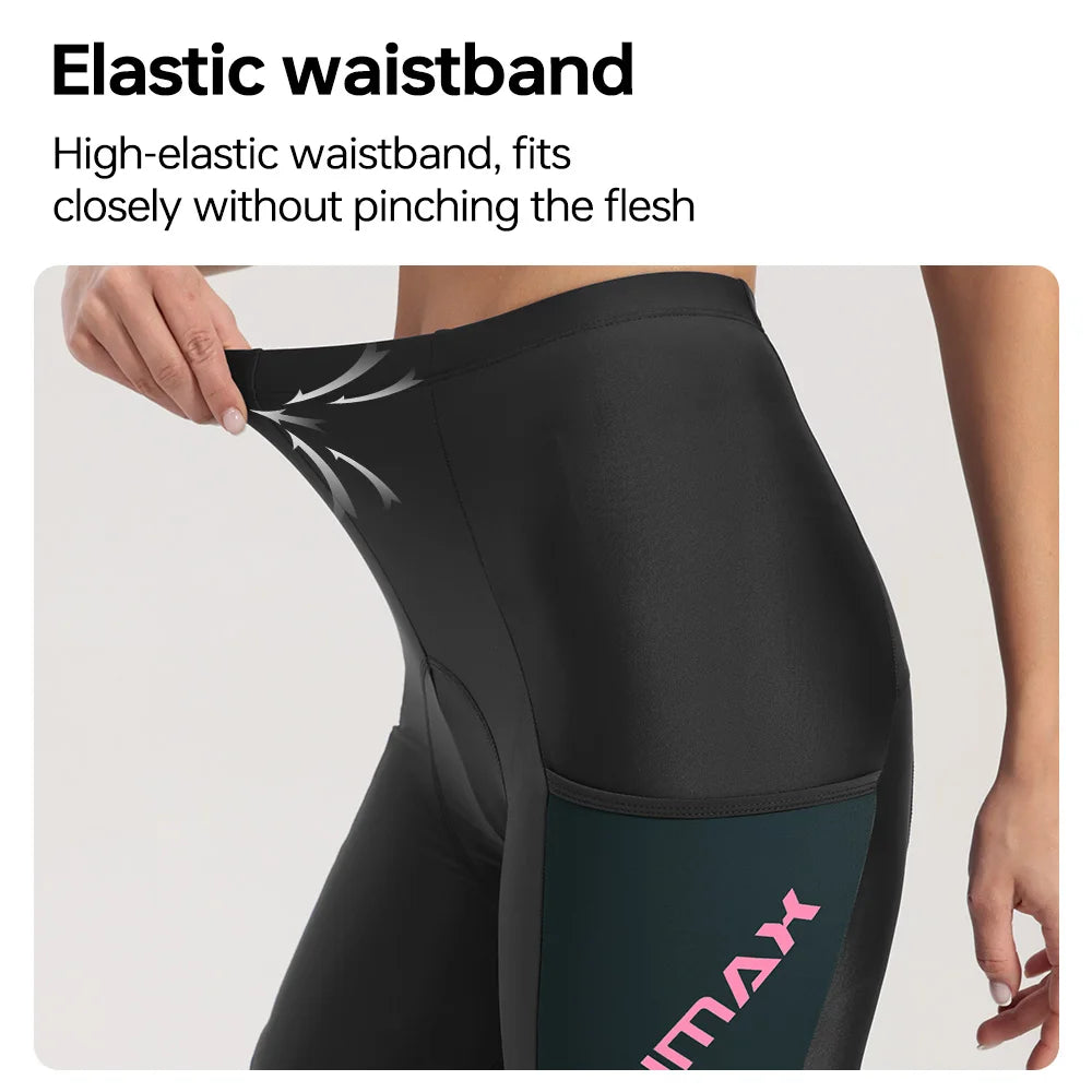PHMAX Women's Cycling Shorts 5D Gel Padded Road Bicycle Shorts Shock Absorption Quick Dry Summer Bike Shorts for long Distance Oasis Select