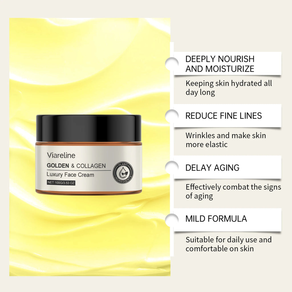 Viareline Collagen Face Cream Moisturizing Relief Dry-itching Lifting Enhance Skin Elasticity Tightening Glowing Face Cream Oasis Select